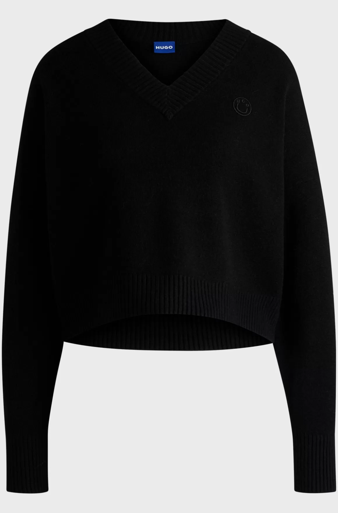 HUGO BOSS Afkortet Sweater Med Relaxed Fit Og Happy HUGO Logo