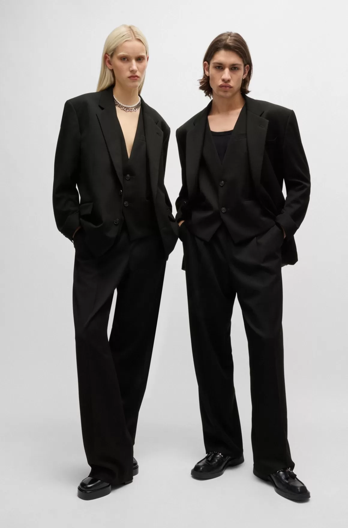 HUGO BOSS All-gender Vest Med Oversize Fit I Materiale Med Stræk