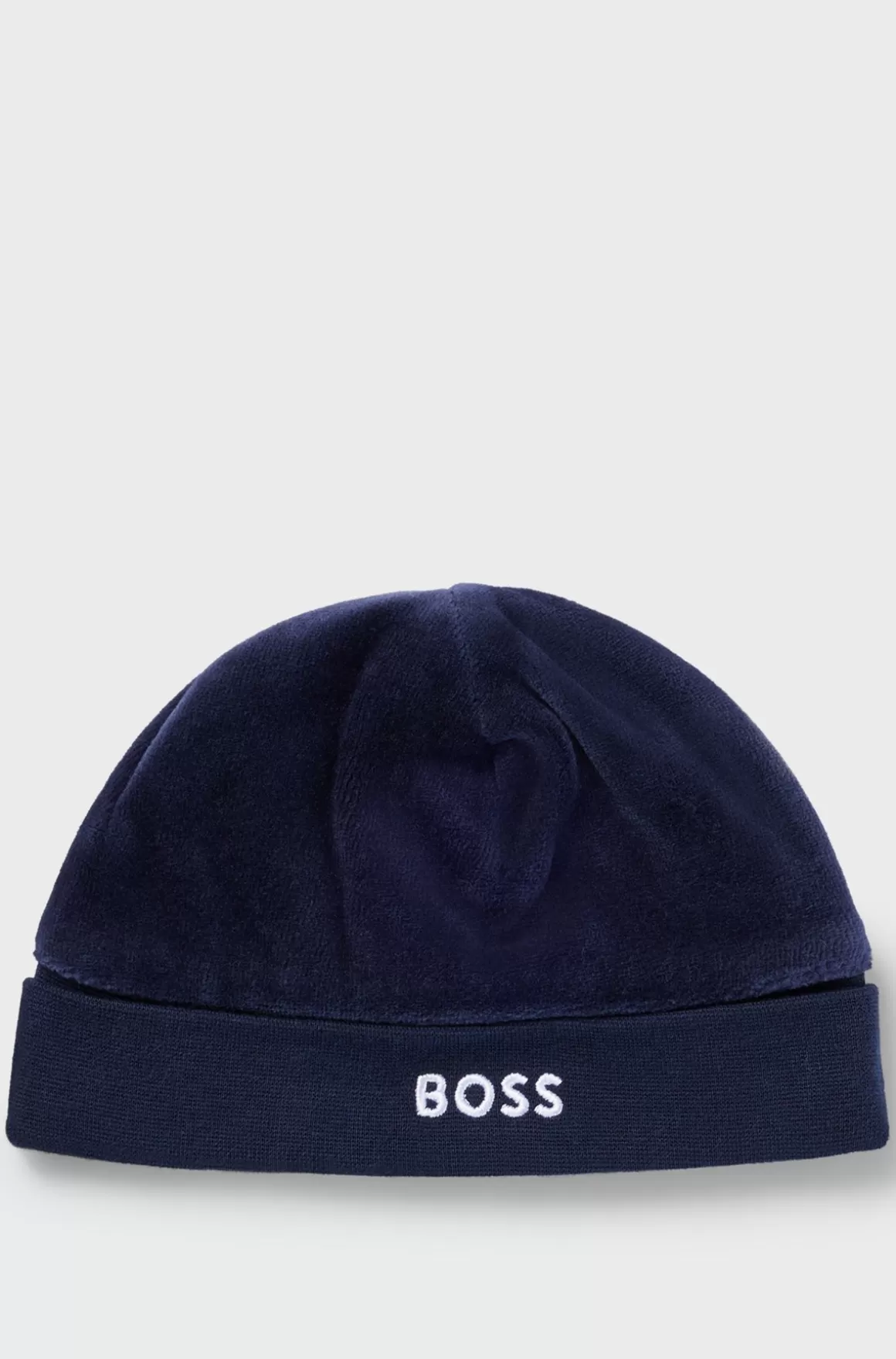 Børn HUGO BOSS Babyhat I Fløjl Med Broderet Logo