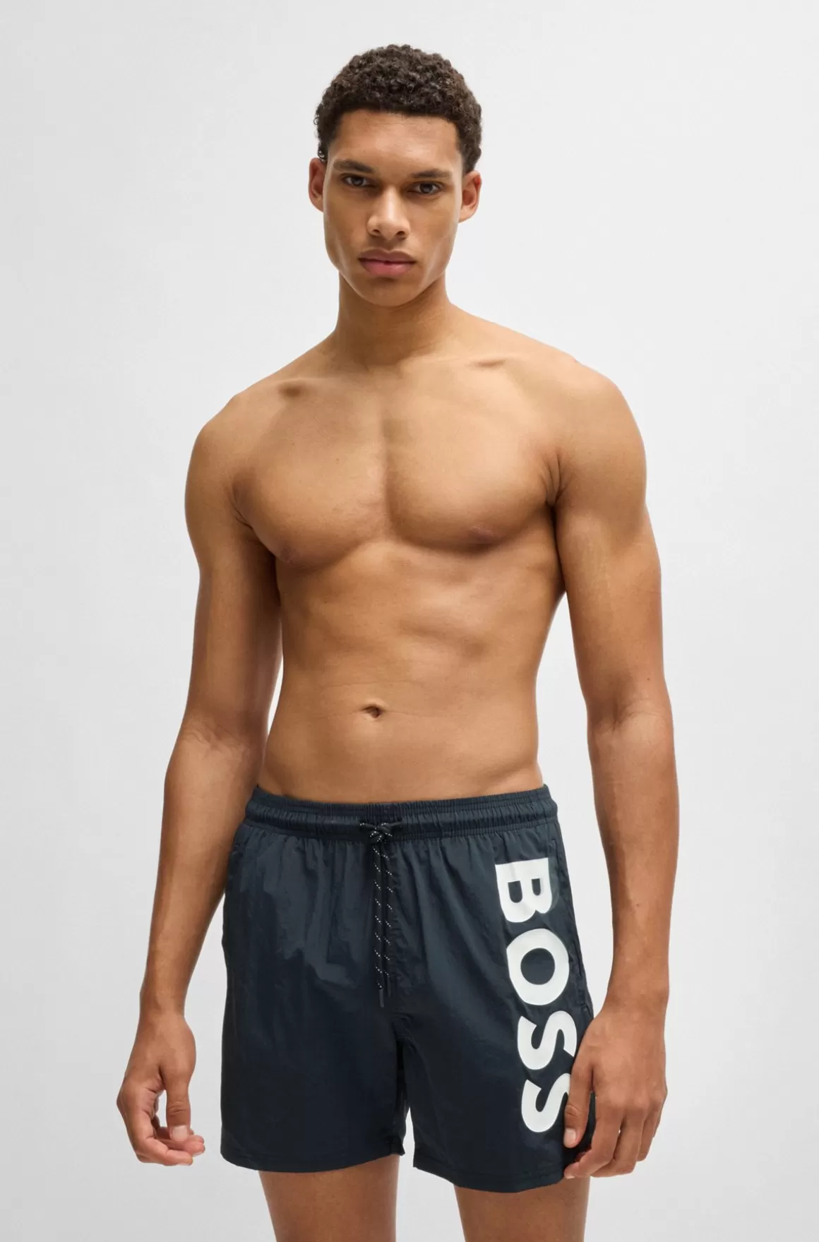 HUGO BOSS Badeshorts I Hurtigtørrende Stof Med Logo I Kontrastfarve