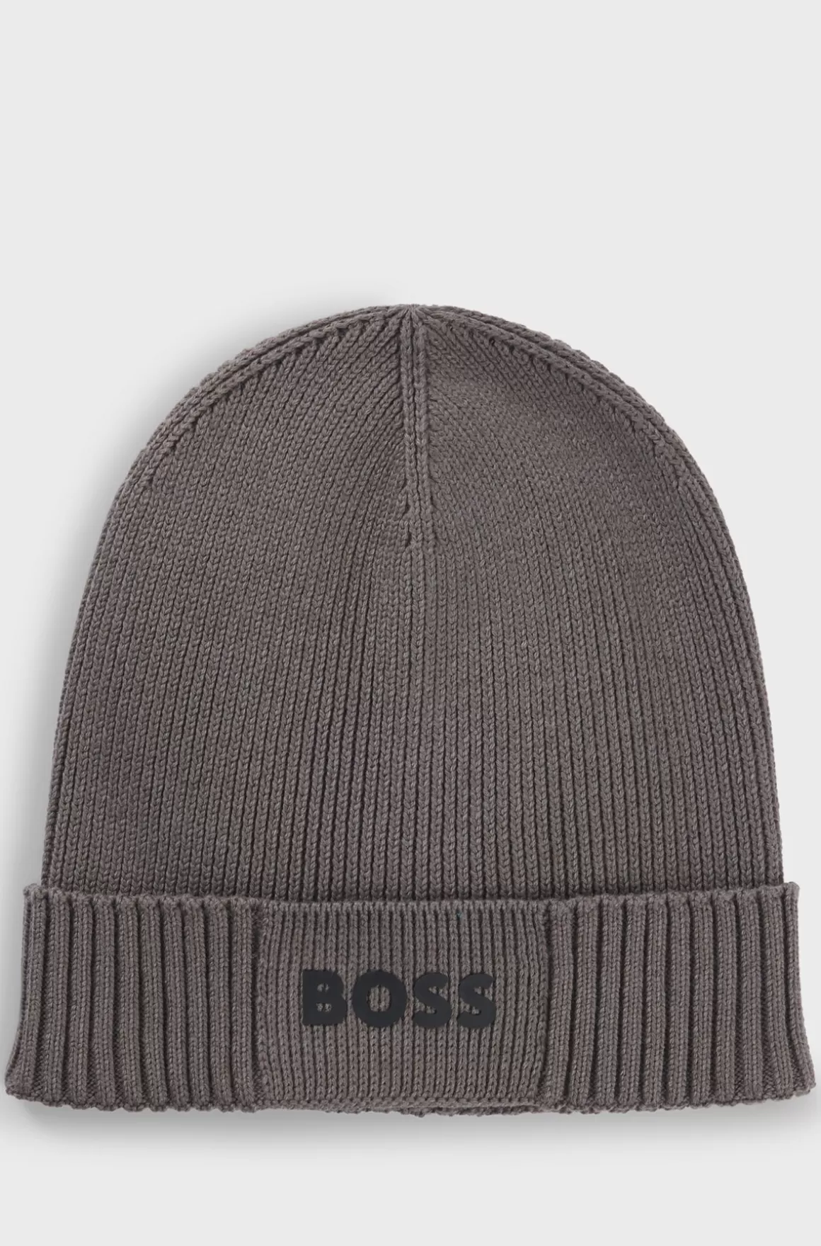 HUGO BOSS Beaniehue Med Logodetalje I Bomuld Og Ny Uld