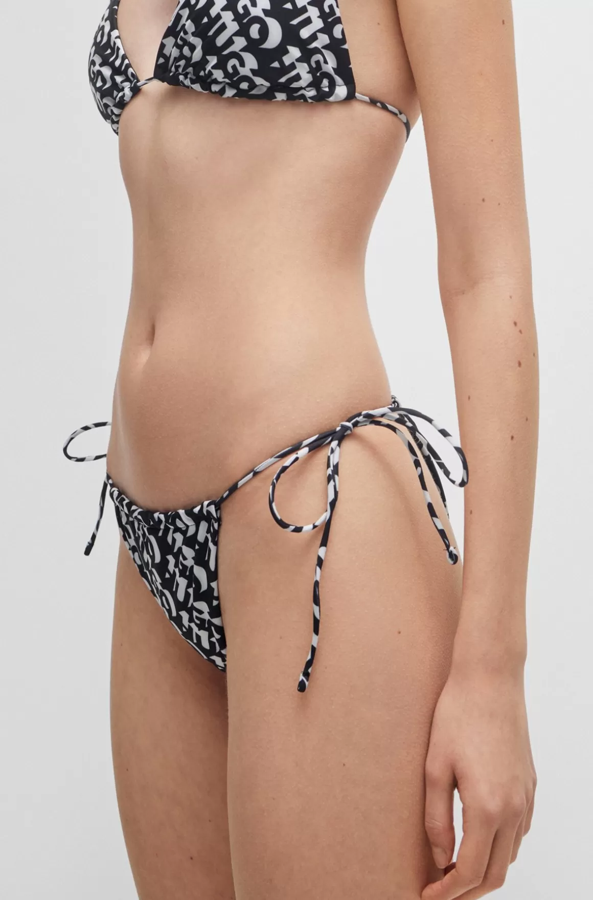 HUGO BOSS Bikiniunderdel, Der Bindes I Siden, Med Gentaget Logoprint