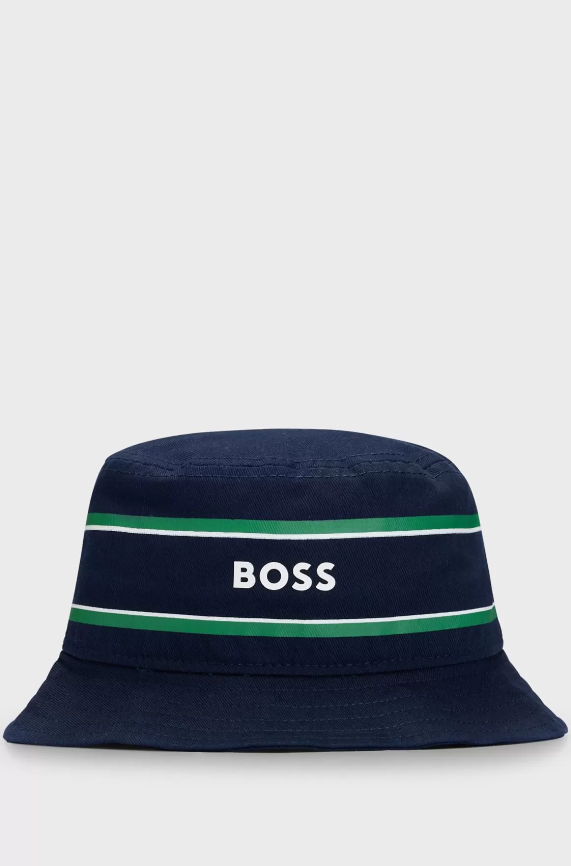 Børn HUGO BOSS Bøllehat Til Børn I Bomuldstwill Med Striber Og Logo