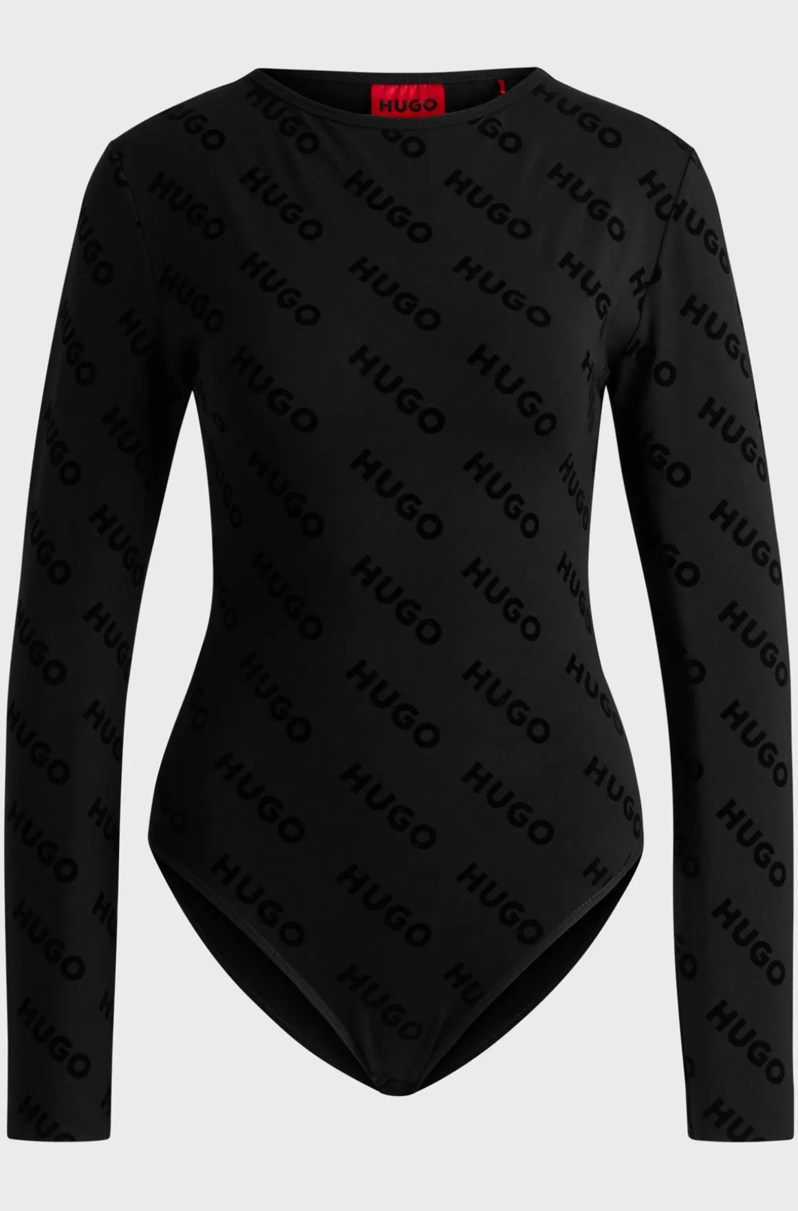 HUGO BOSS Bodysuit I Jersey Med Stræk Og Logo Med Velouragtig Overflade