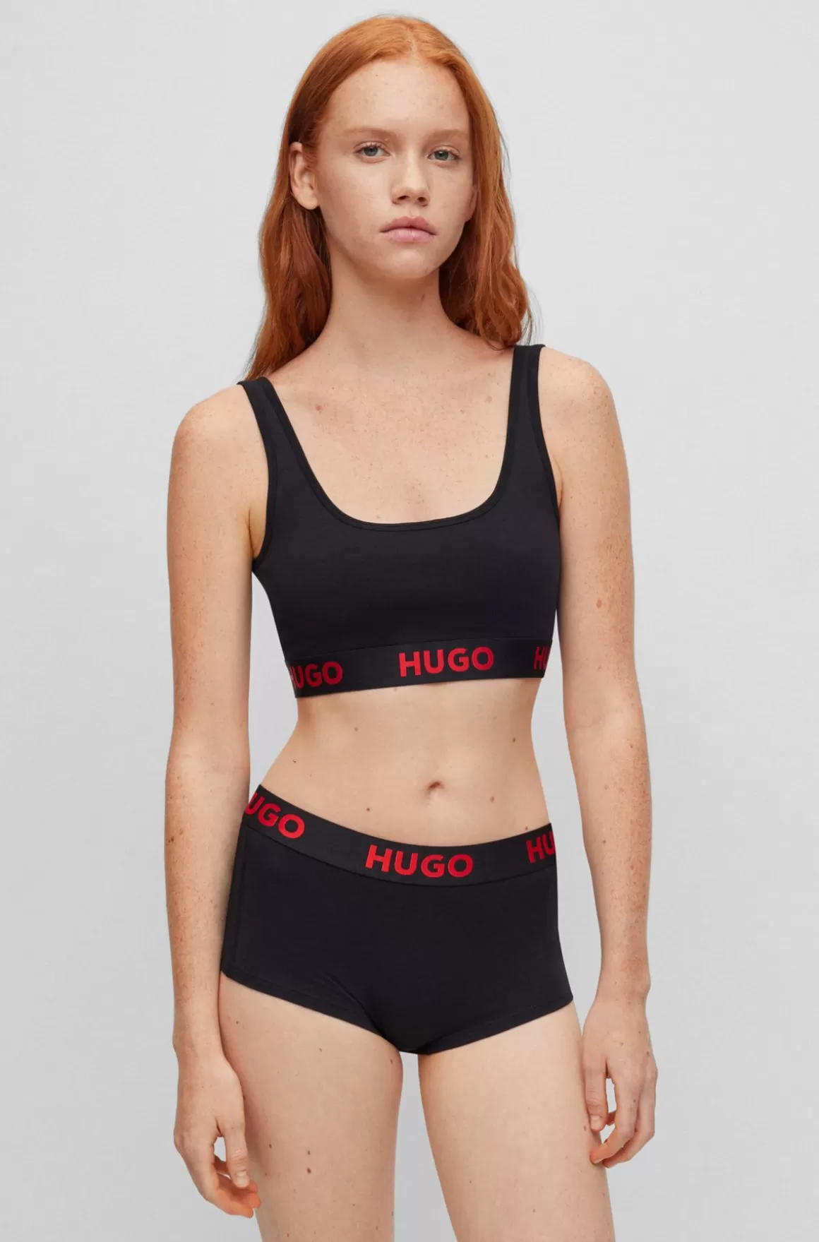 HUGO BOSS Bralette I Strækbomuld Med Logobånd