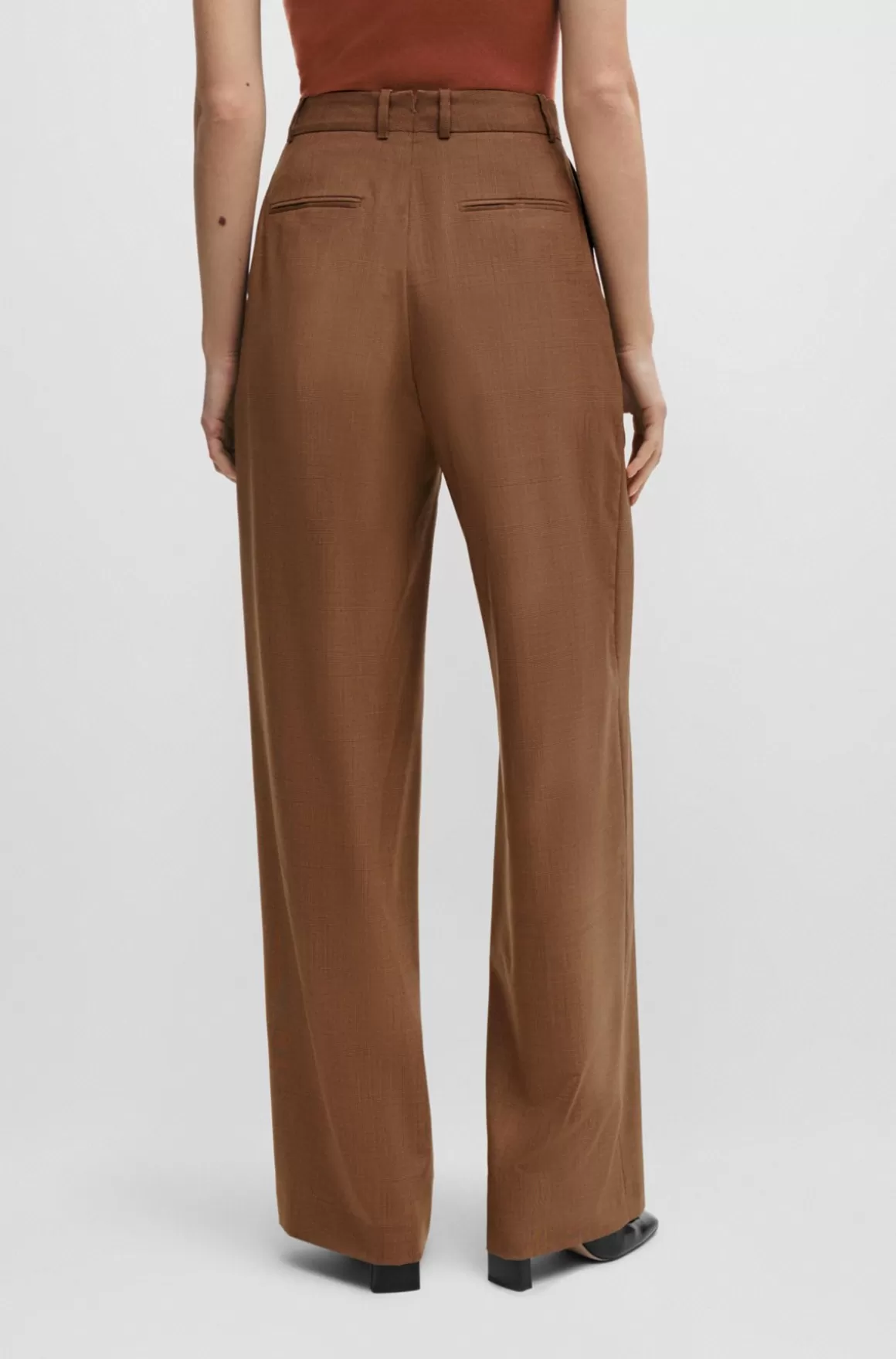 HUGO BOSS Bukser I Regular Fit I Ternet Ny Uld Og Silke