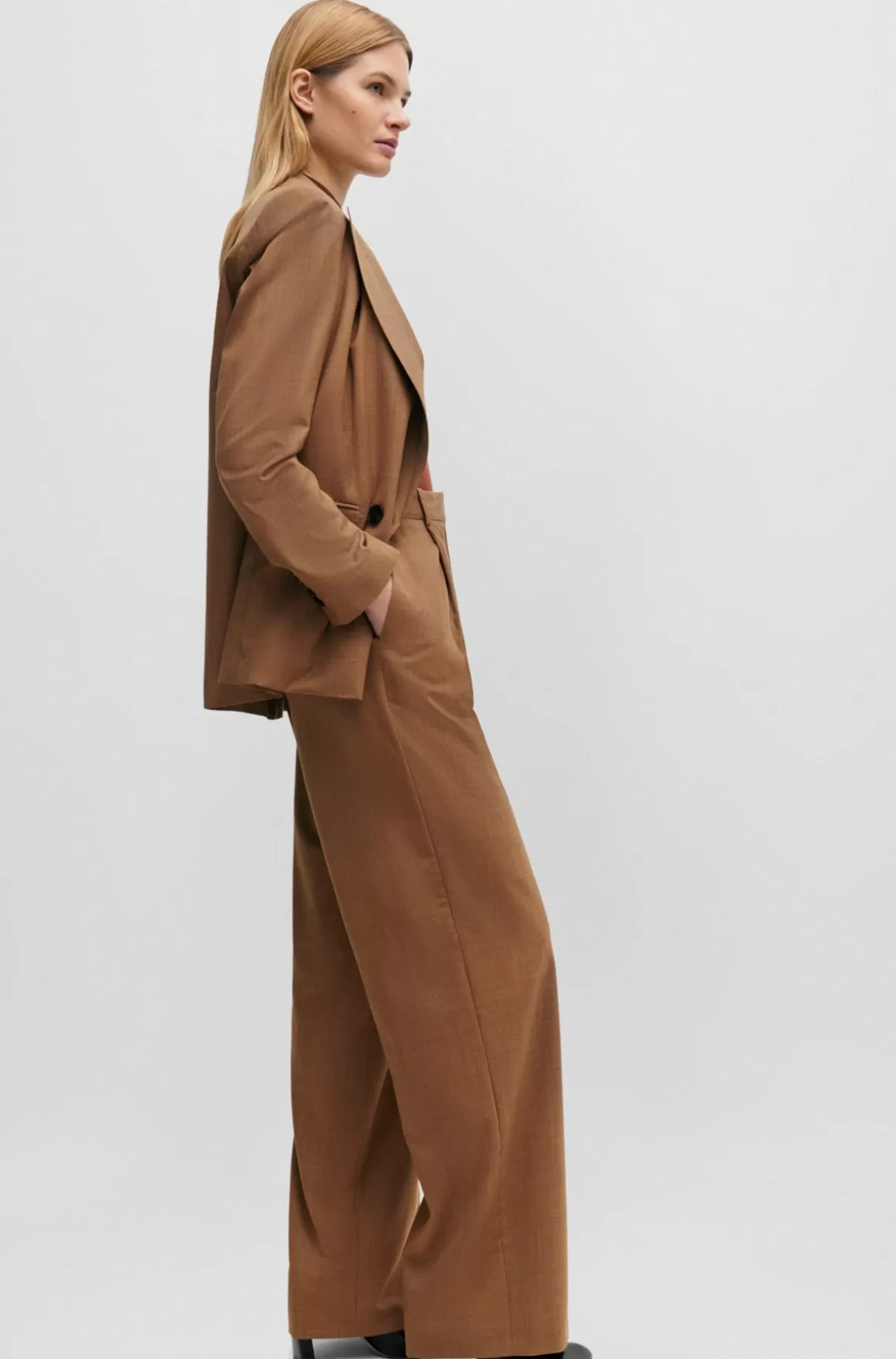 HUGO BOSS Bukser I Regular Fit I Ternet Ny Uld Og Silke