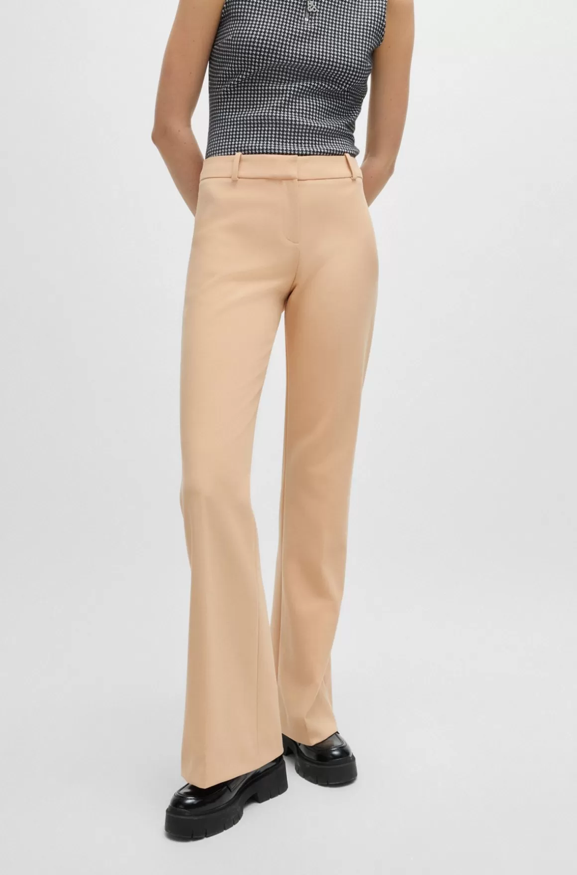 HUGO BOSS Bukser Med Regular Fit I Stof Med Stræk Og Bootcut-ben