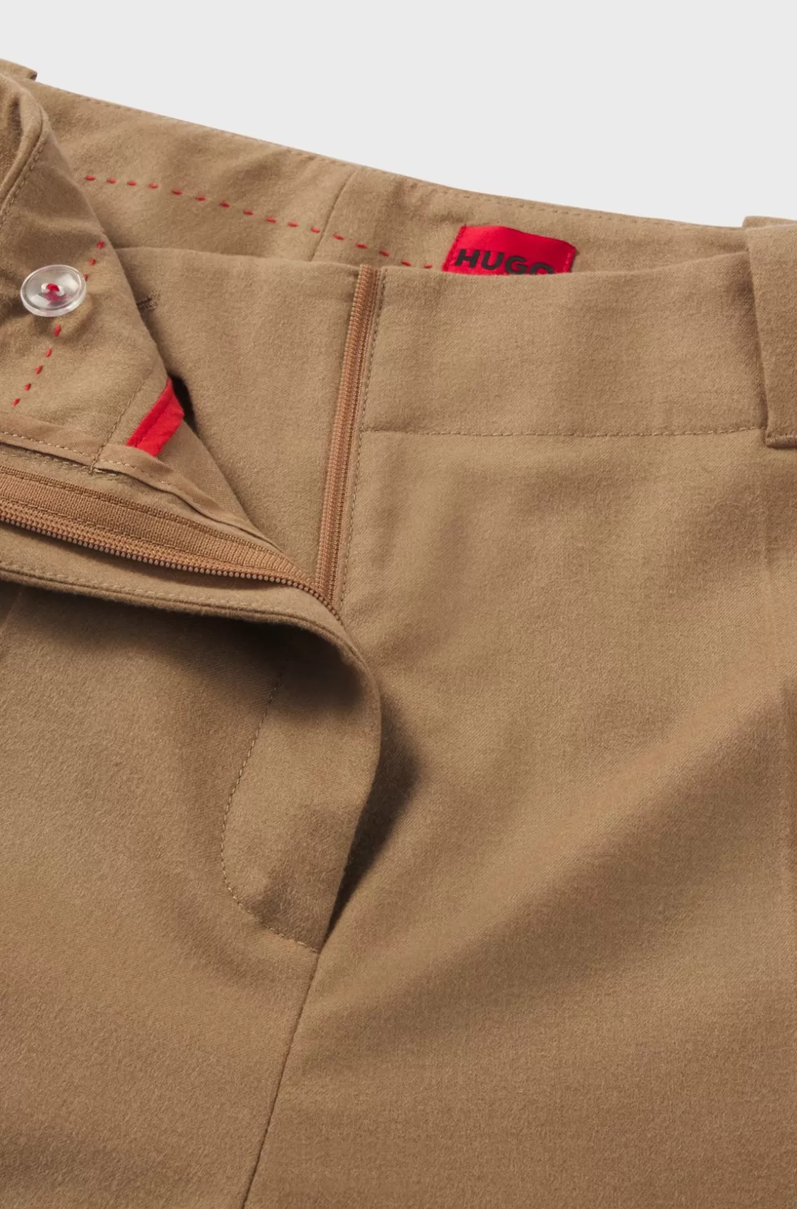 HUGO BOSS Bukser Med Regular Fit Og Brede Ben I Meleret Flannel