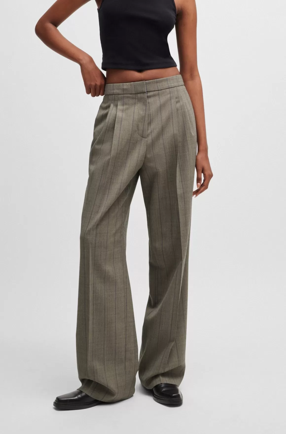 HUGO BOSS Bukser Med Relaxed Fit Og Lodret Stribe