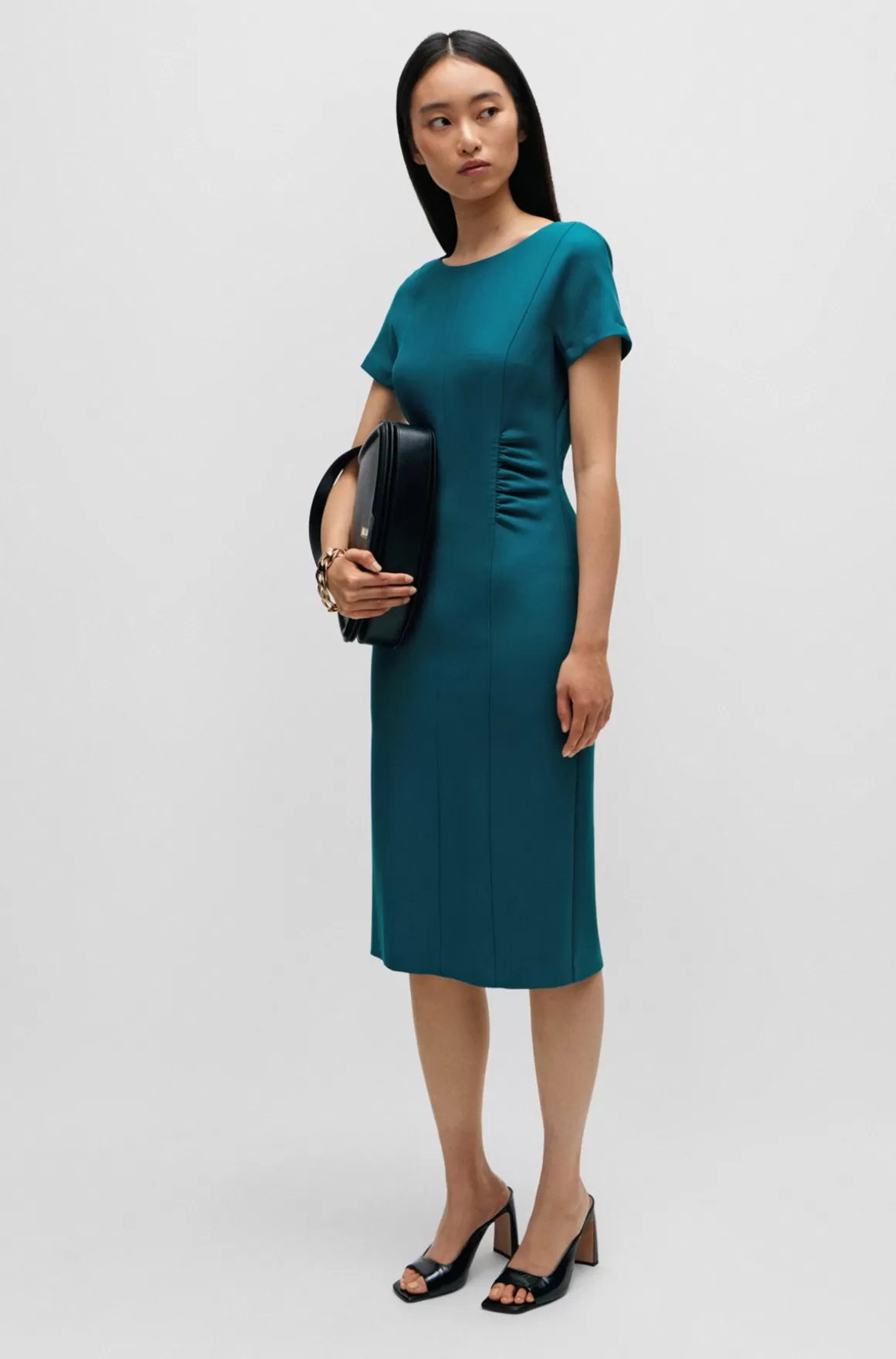 HUGO BOSS Businesskjole Med Slids Foran Og Rynker