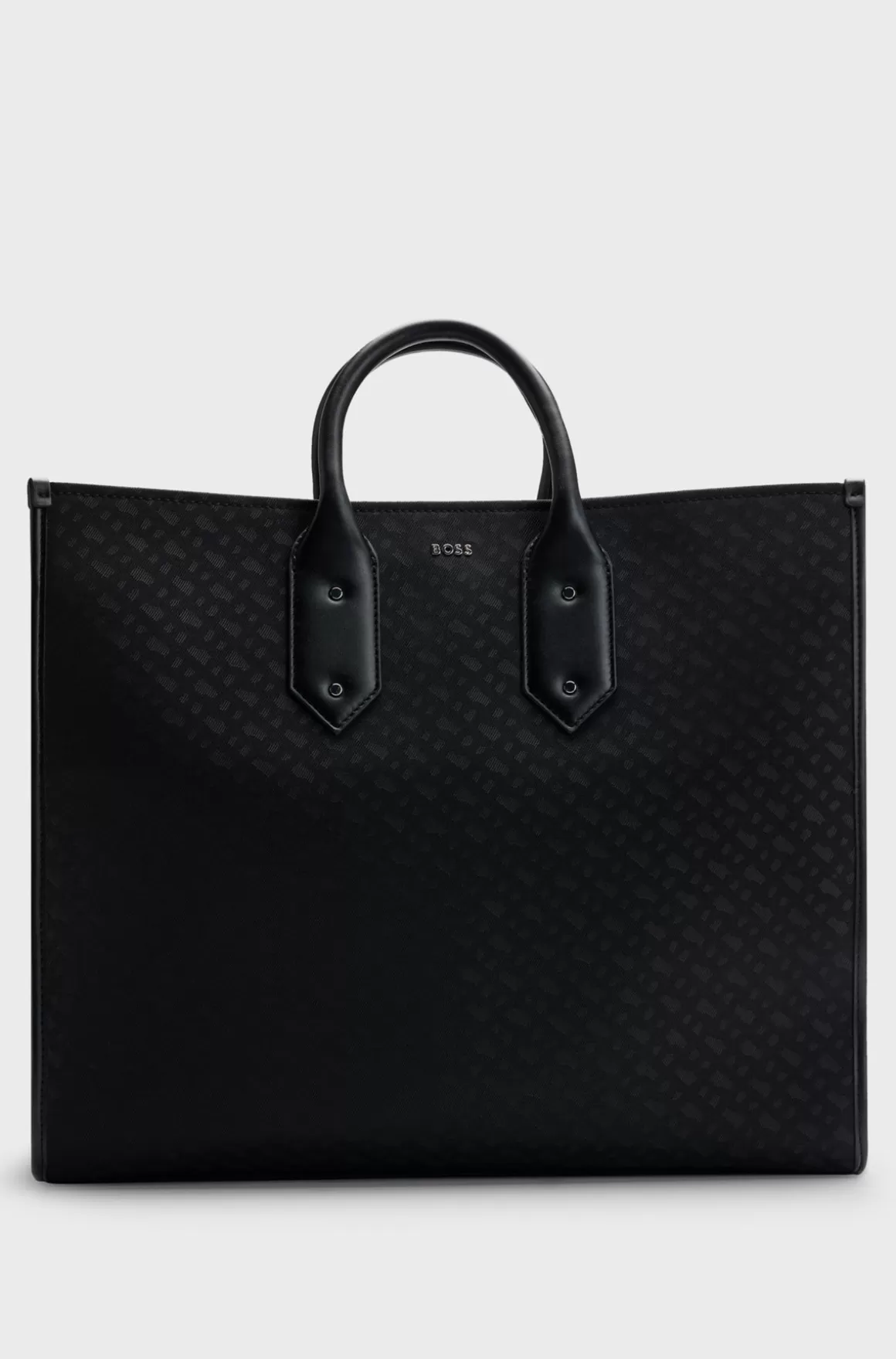 HUGO BOSS Denim Tote Bag Med Monogram-jacquard
