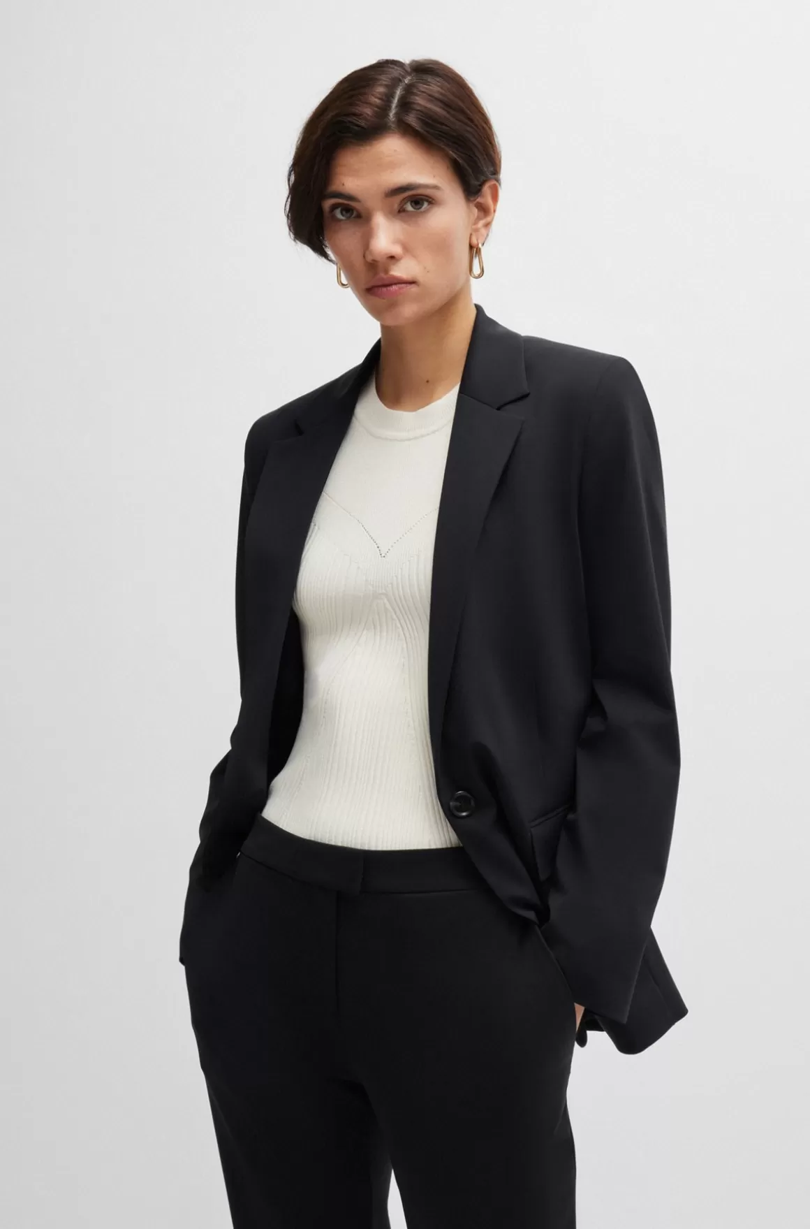 HUGO BOSS En Jakke Med Relaxed Fit I Strygelet Jersey Med Stræk