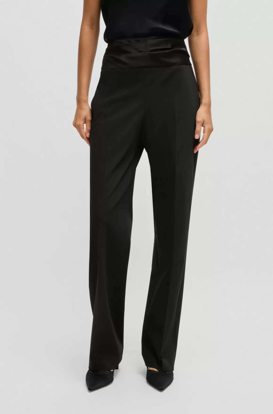 HUGO BOSS Formelle Bukser Med Regular Fit Og Tone-i-tone Linning