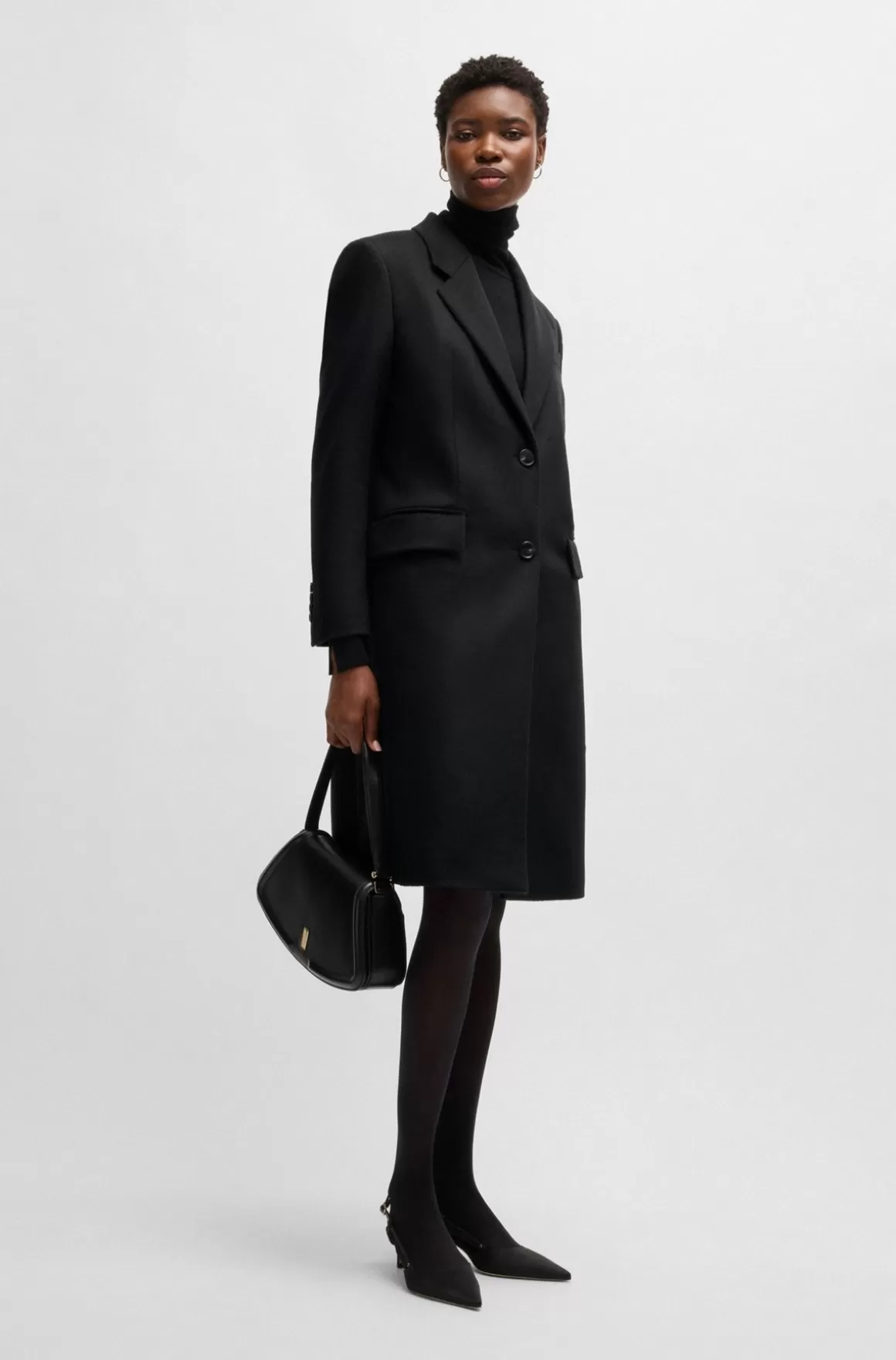 HUGO BOSS Frakke Med Slim Fit I Ny Uld Og Kashmiruld