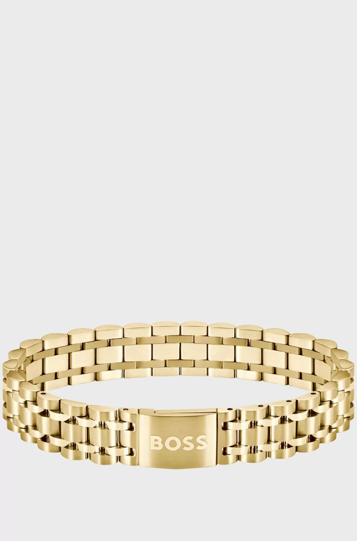HUGO BOSS Gold-tone Cuff With Logo-engraved Magnetic Closure