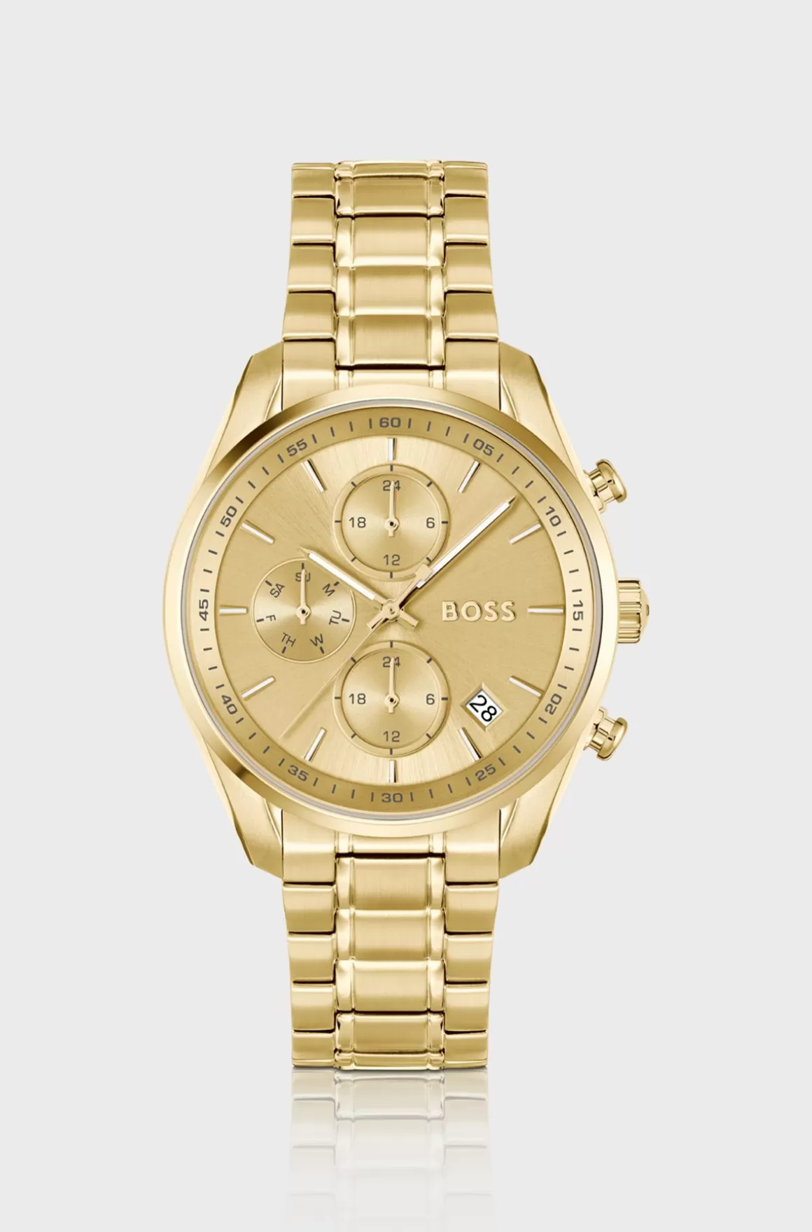 HUGO BOSS Gold-tone Multifunction Watch With Curved Case