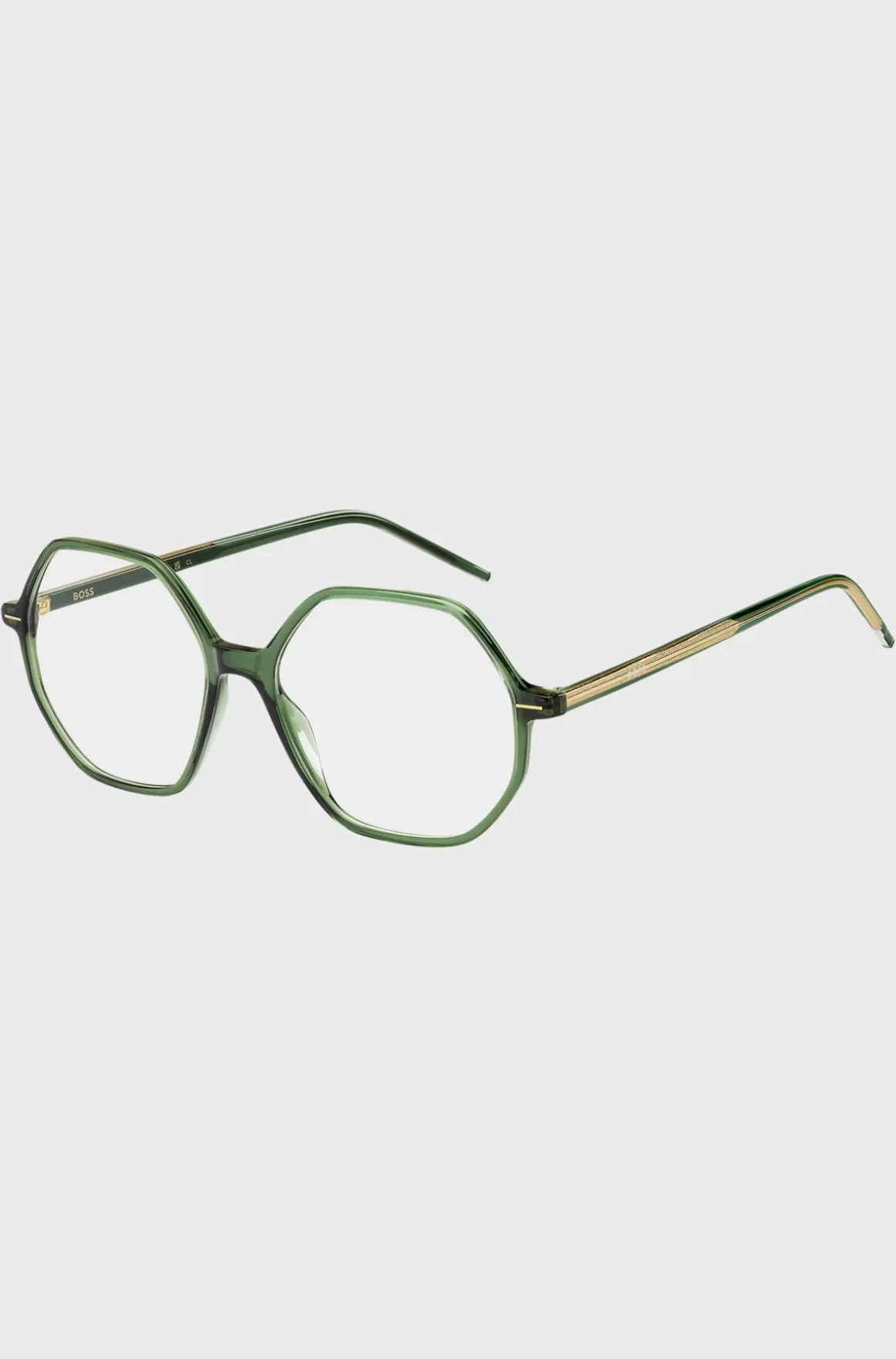 HUGO BOSS Grønt Acetatstel Til Briller Med Styrke Med Stribet Metaltråd
