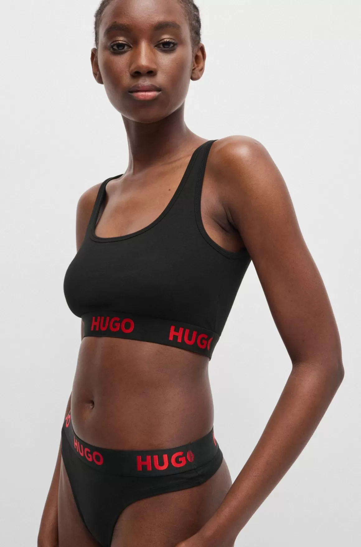 HUGO BOSS G-streng I Bomuld Med Stræk Og Logolinning