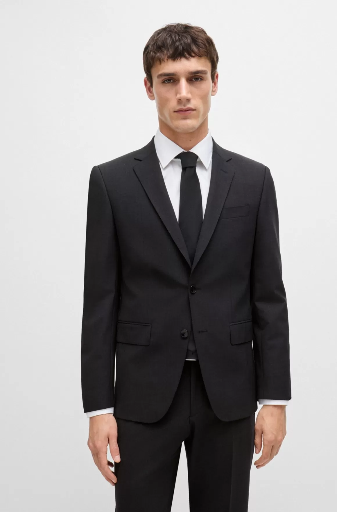 HUGO BOSS Habitjakke Med Slim Fit I Ny Uld Med Stræk
