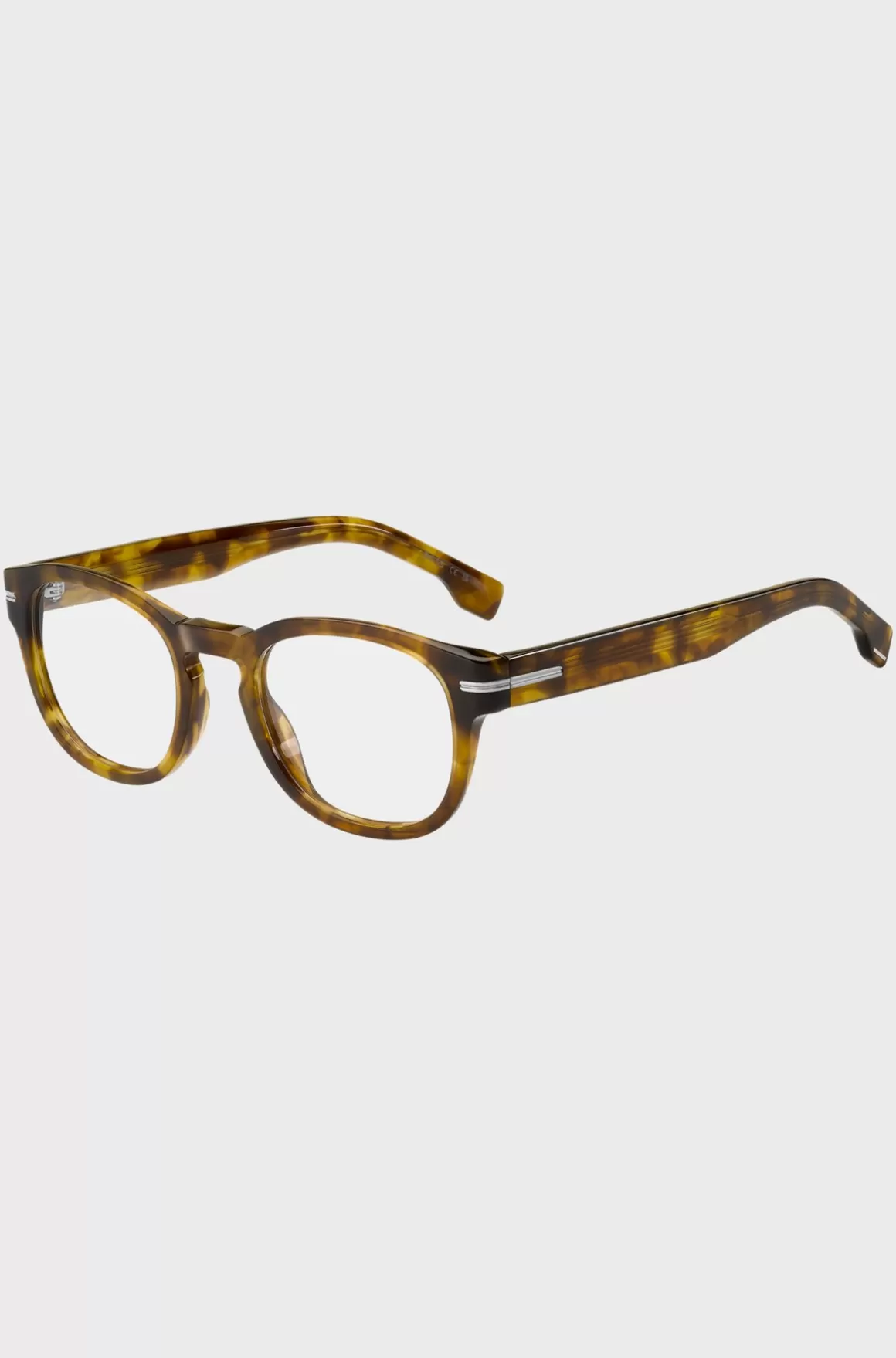 HUGO BOSS Havana-acetat-stel Med Sølvfarvet Signaturdetalje Til Briller Med Styrke