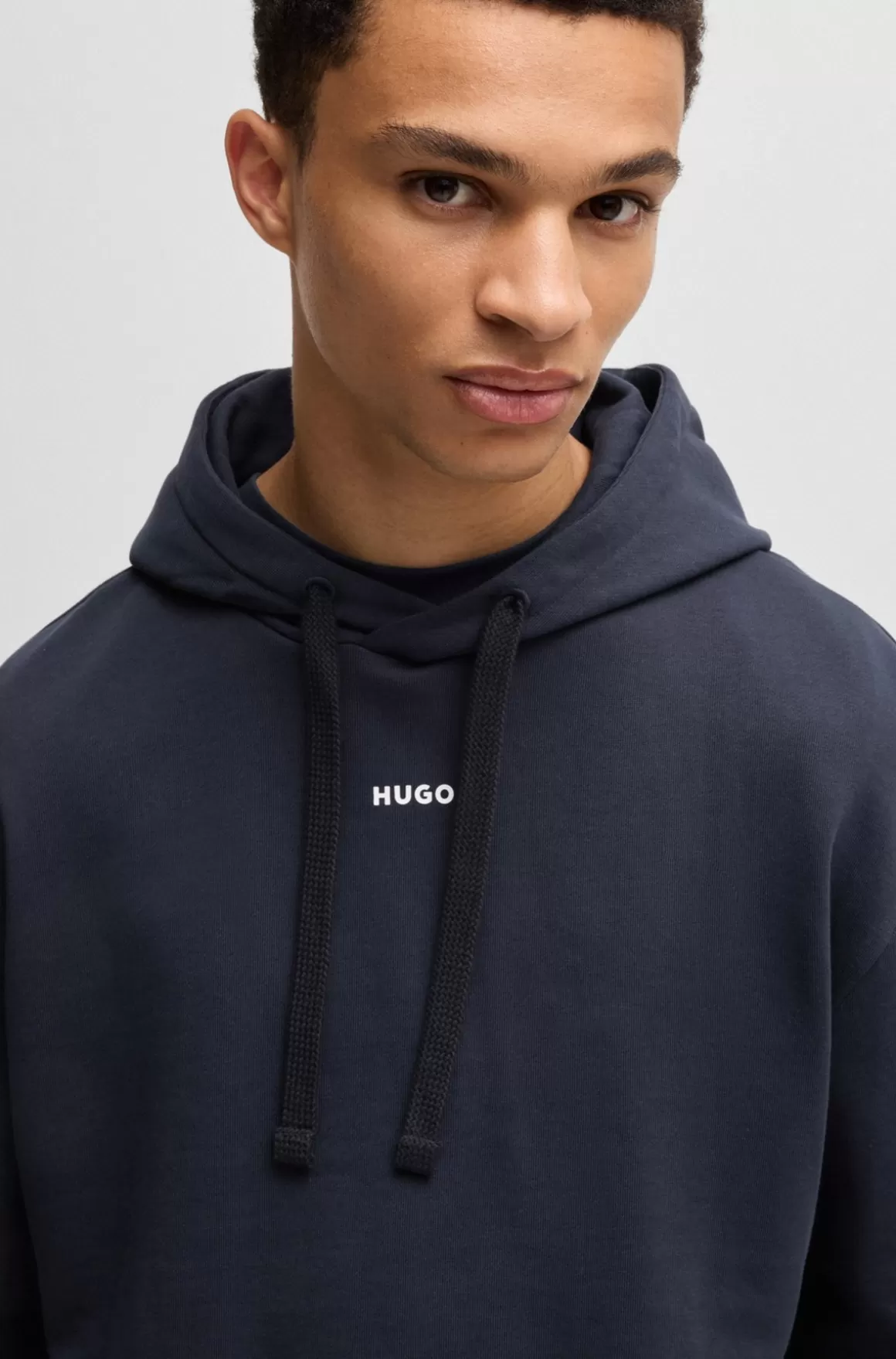 HUGO BOSS Hættetrøje I Sweatkvalitet Af Bomuld Med Relaxed Fit Og Logoprint