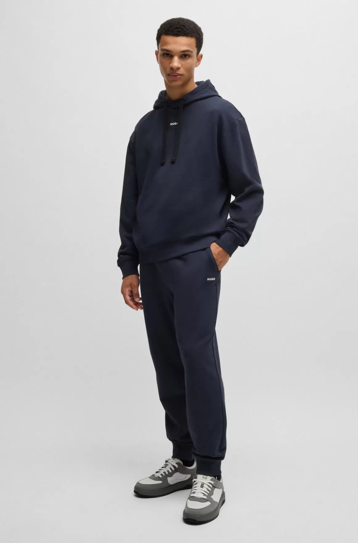 HUGO BOSS Hættetrøje I Sweatkvalitet Af Bomuld Med Relaxed Fit Og Logoprint