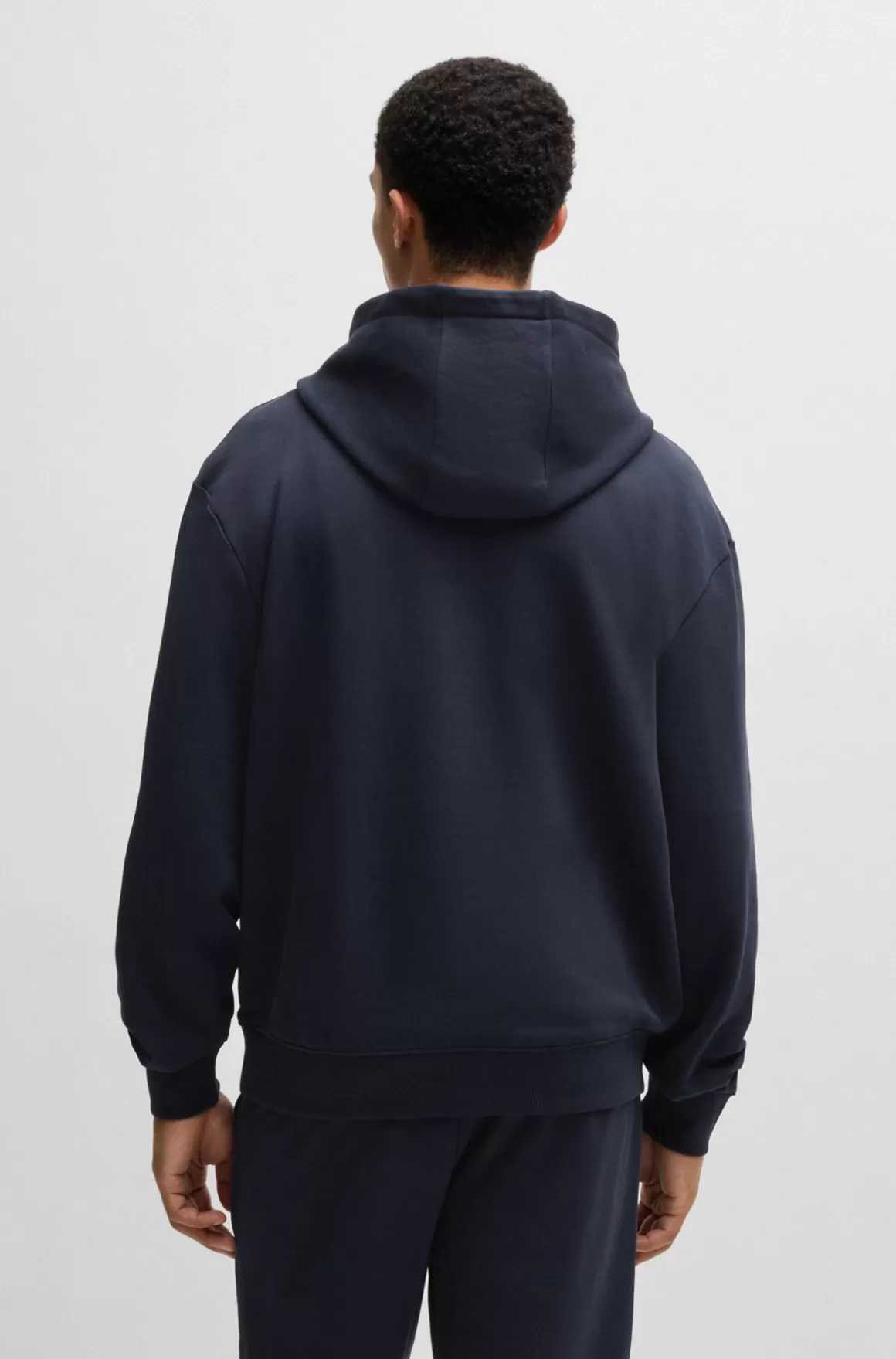 HUGO BOSS Hættetrøje I Sweatkvalitet Af Bomuld Med Relaxed Fit Og Logoprint