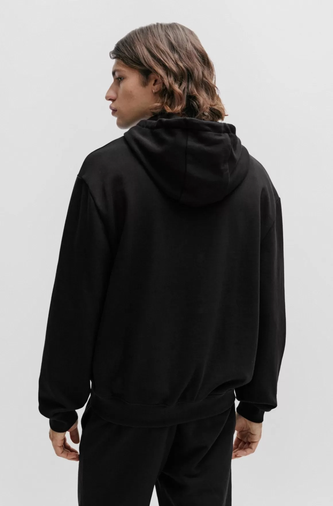 HUGO BOSS Hættetrøje I Sweatkvalitet Af Bomuld Med Relaxed Fit Og Logoprint