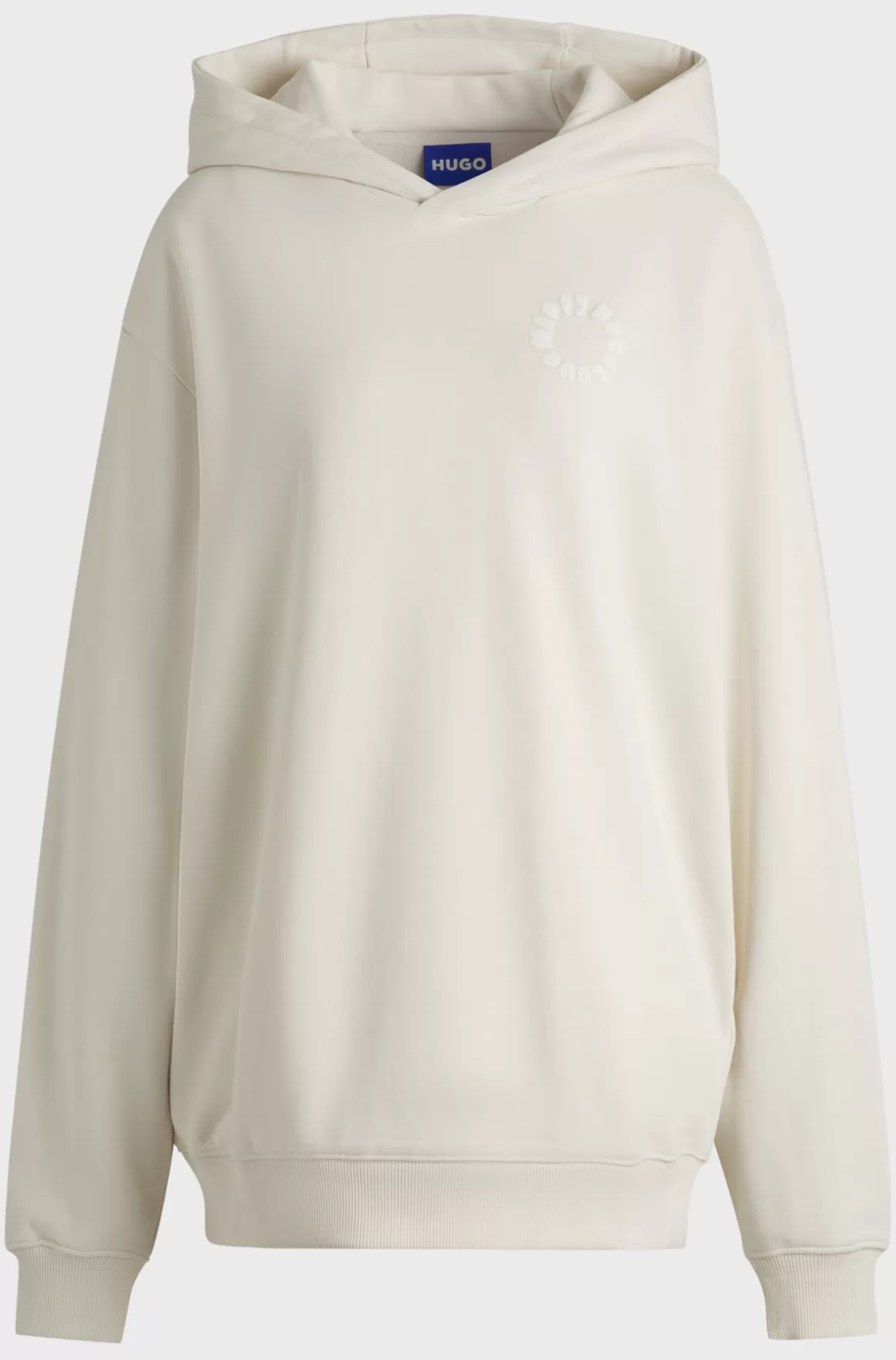 HUGO BOSS Hættetrøje Med Oversize Fit I Bomuldsfrotté Med Muntert Slogan