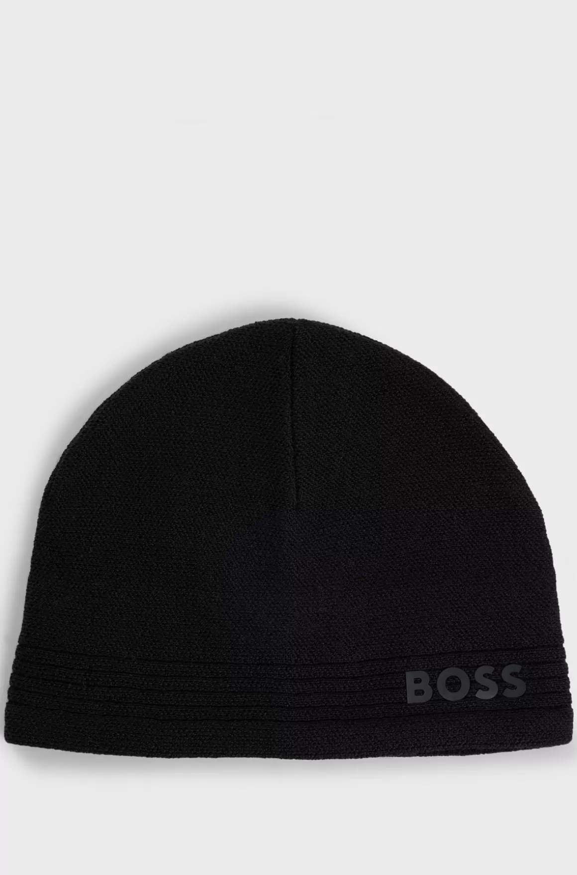 HUGO BOSS Hue I Uldblanding Med Struktur Og Logo