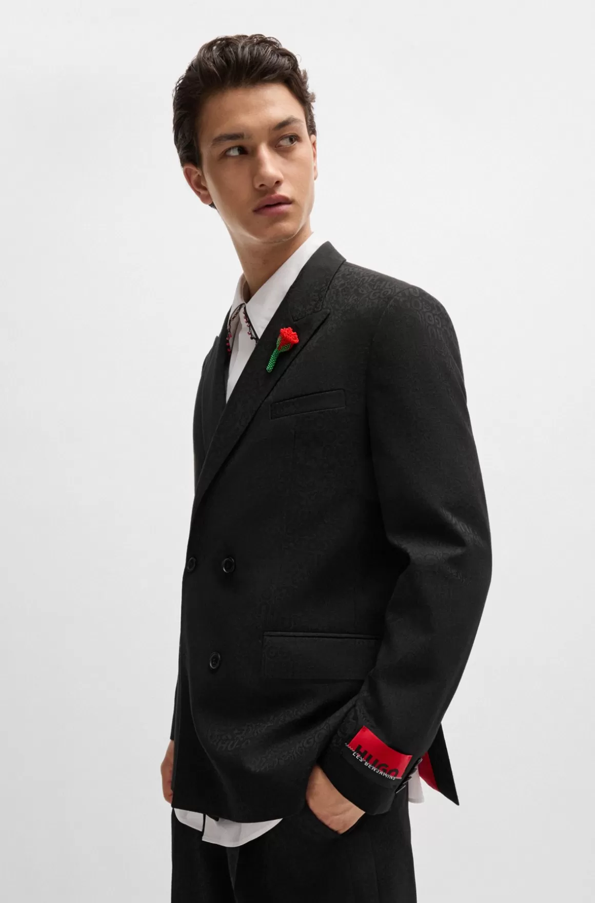 HUGO BOSS HUGO X Les Benjamins-jakke Med Modern Fit I Jacquardstof