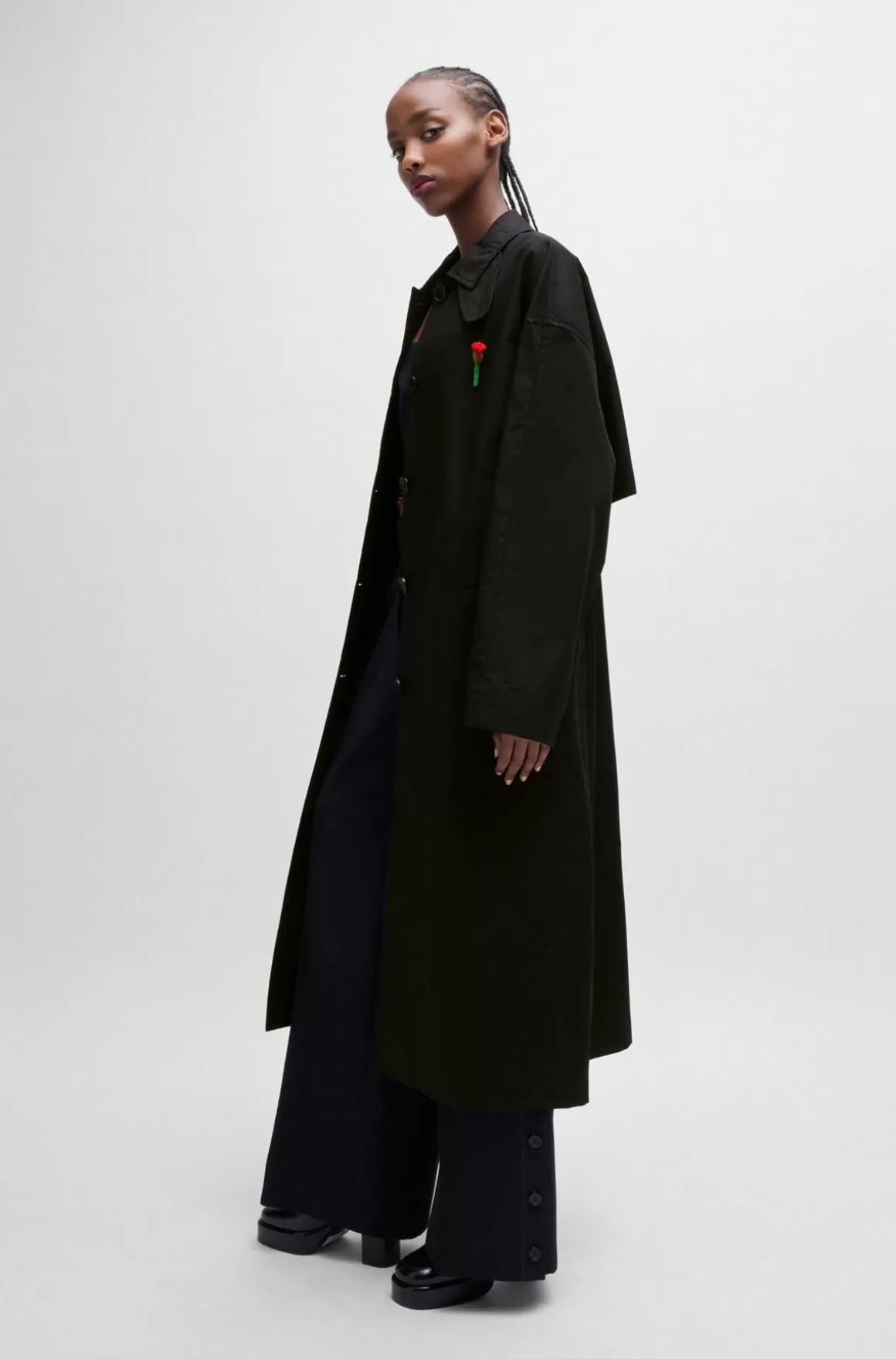 HUGO BOSS HUGO X Les Benjamins-trenchcoat Med Perlebesat Rosenbroche