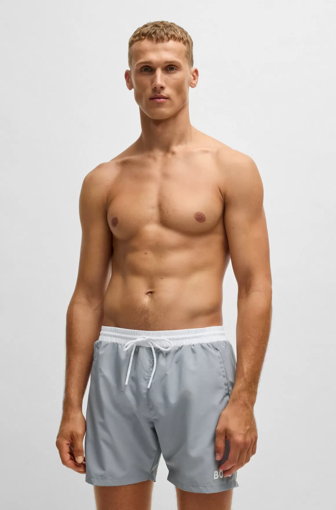 HUGO BOSS Hurtigtørrende Badeshorts Med Logoprint