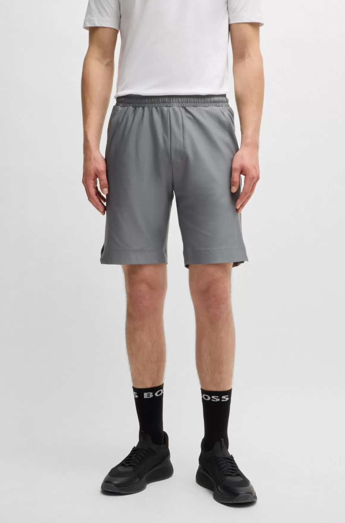 HUGO BOSS Hurtigtørrende Shorts Med Dekorativt, Reflekterende Logo