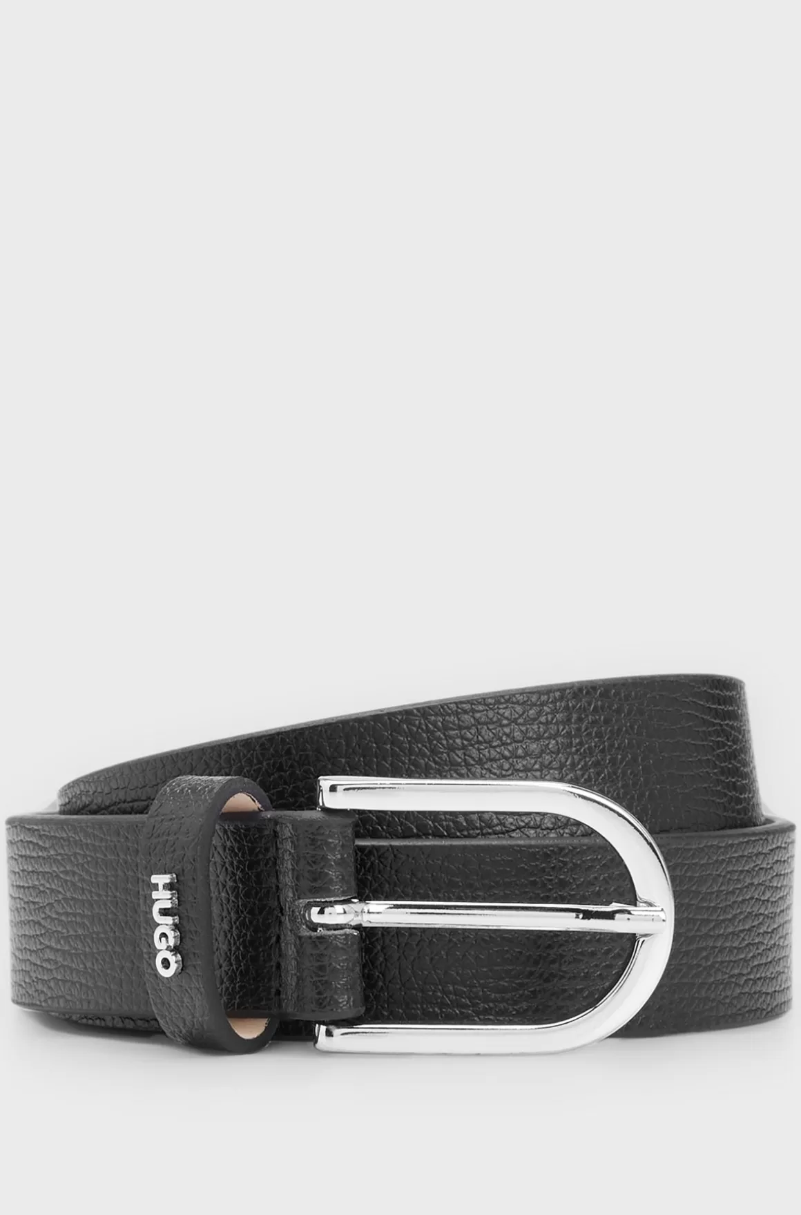 HUGO BOSS Italiensk Læderbælte Med Logo På Bæltestroppen
