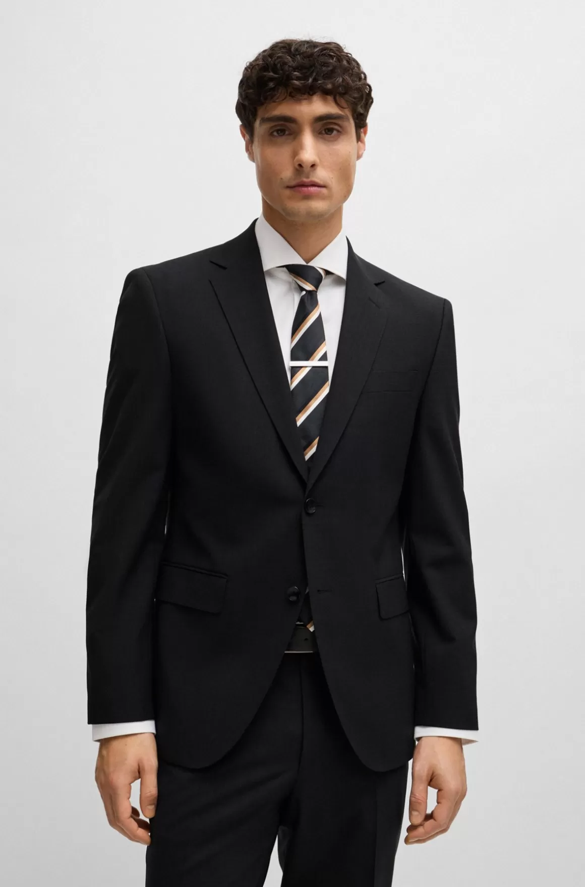 HUGO BOSS Jakke Med Regular Fit I Ny Uld Med Stræk