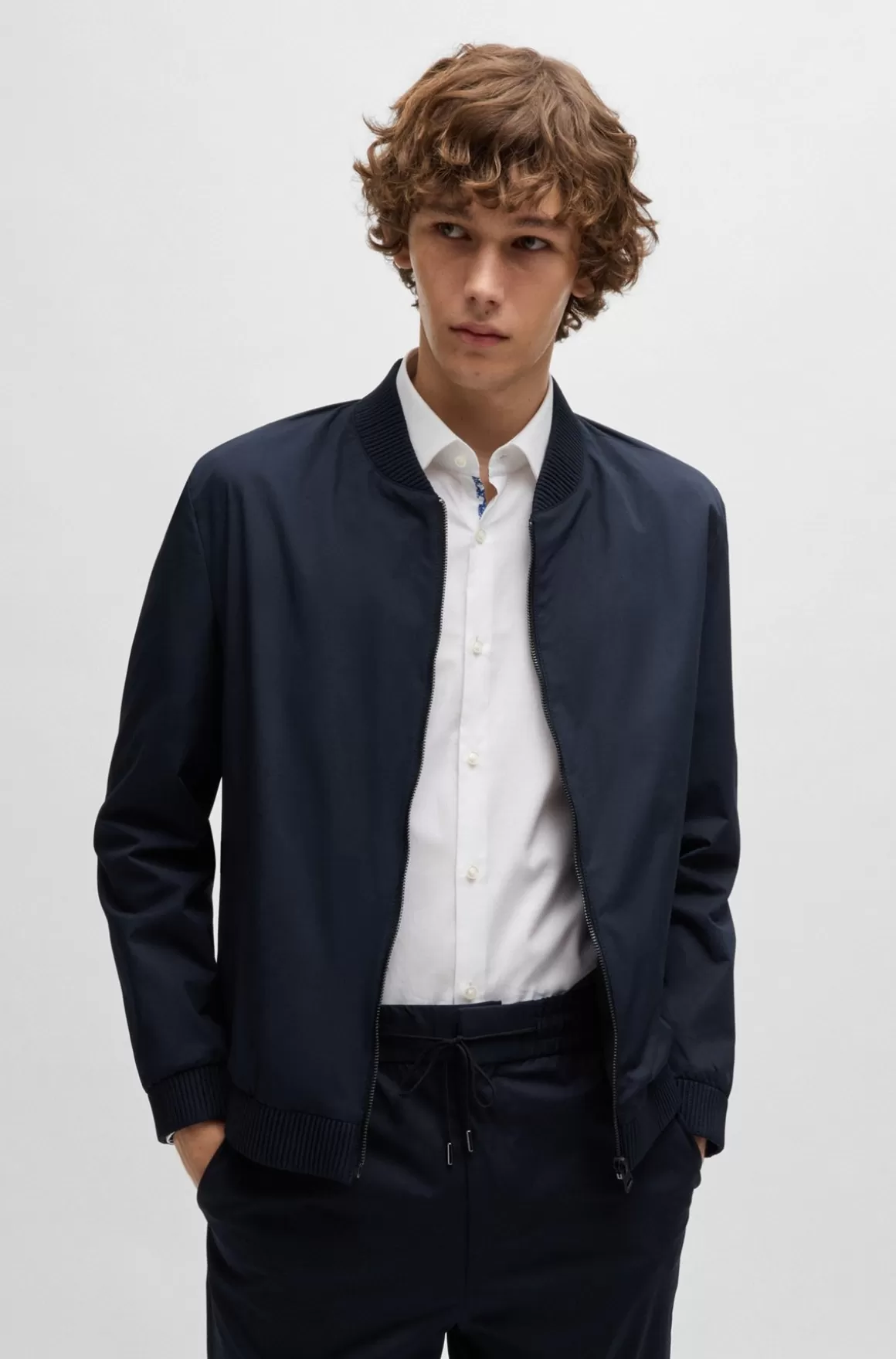HUGO BOSS Jakke Med Slim Fit I Bomuld Med Stræk