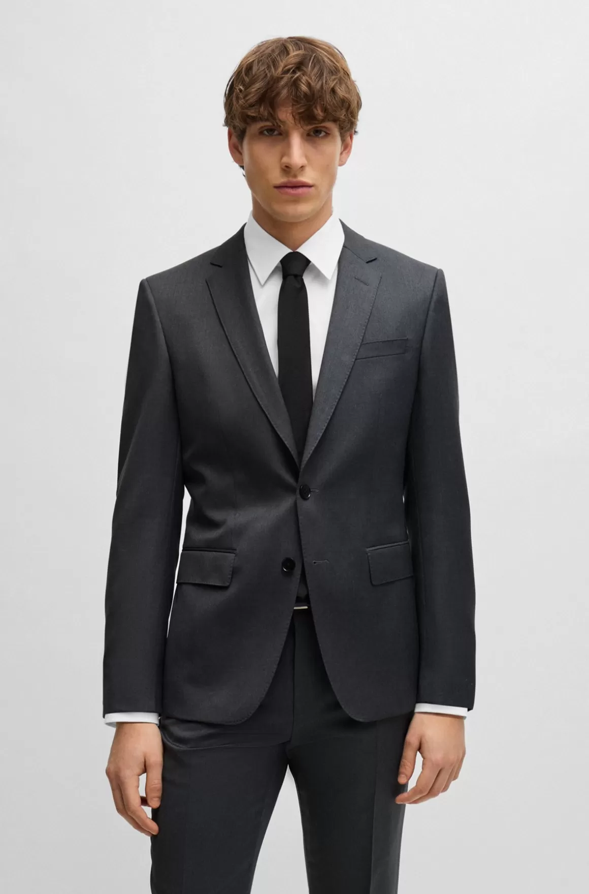 HUGO BOSS Jakke Med Slim Fit I Serge Af Ny Uld