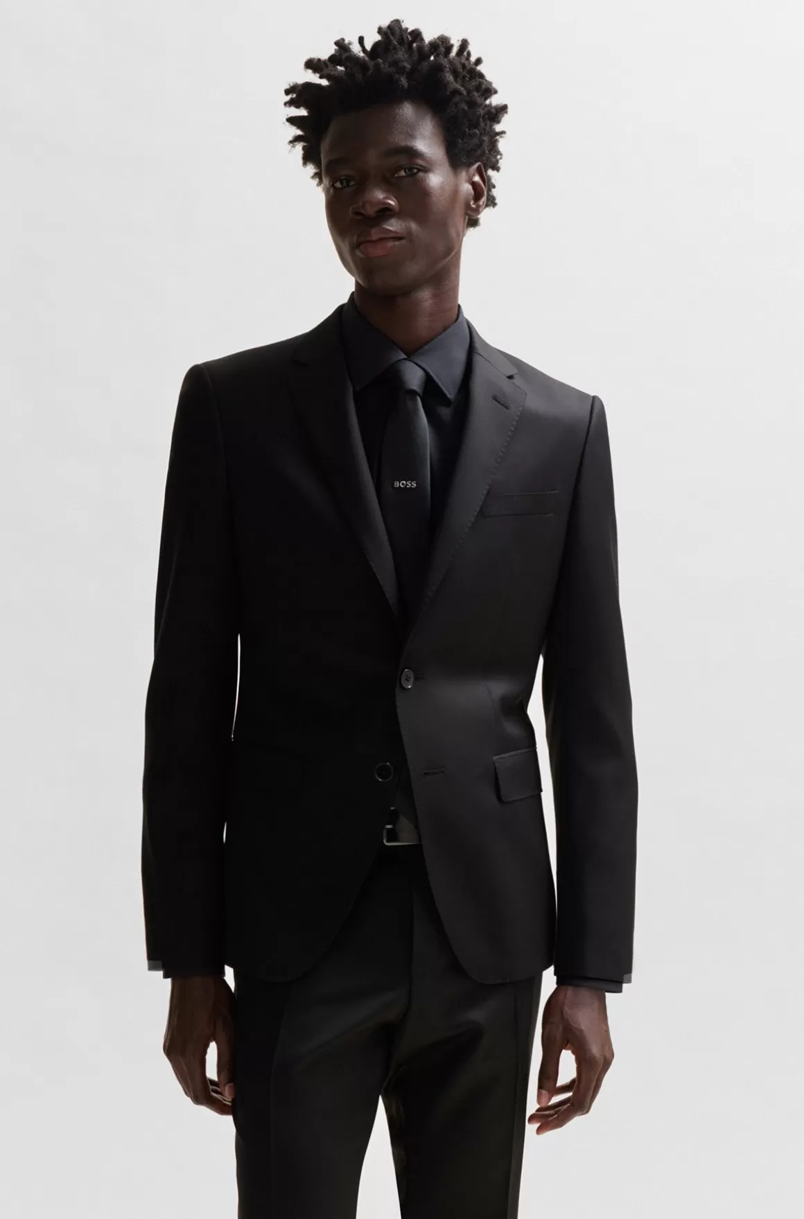HUGO BOSS Jakke Med Slim Fit I Serge Af Ny Uld