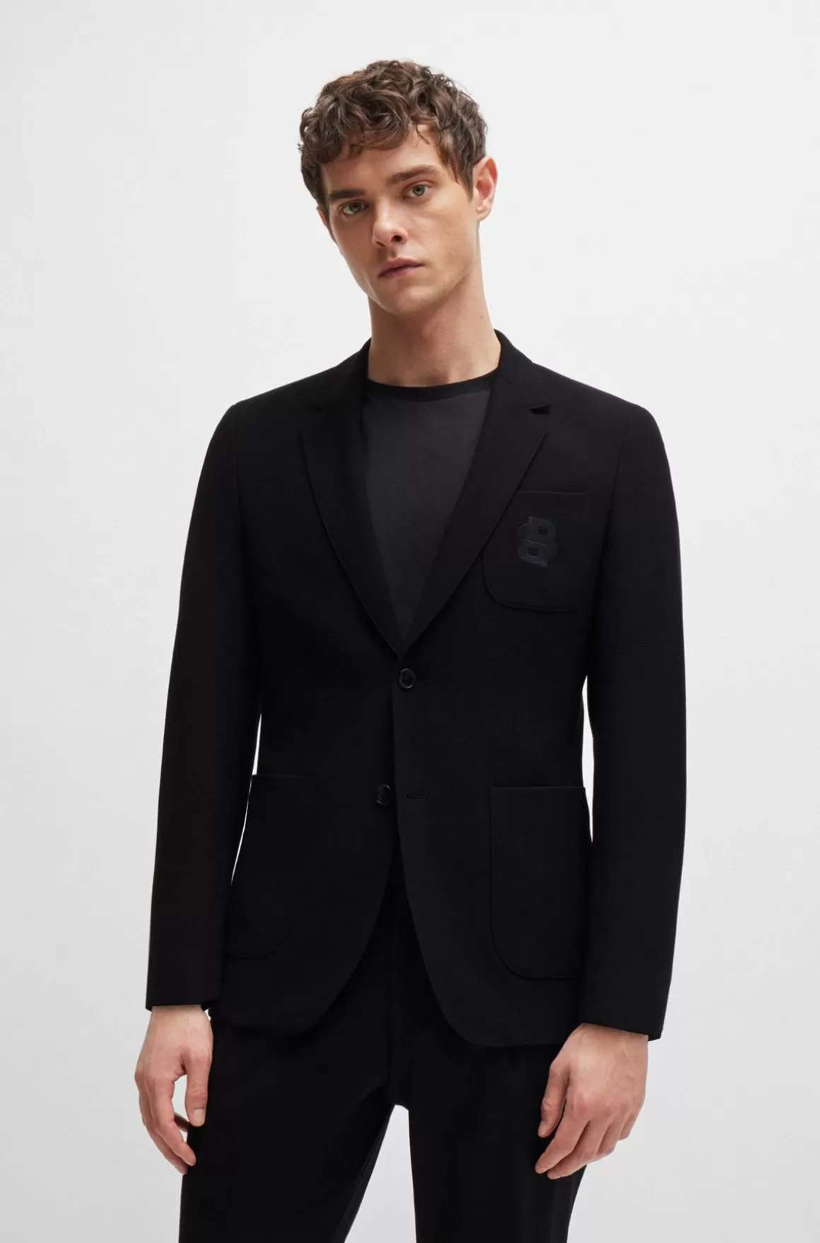 HUGO BOSS Jakke Med Slim Fit Og Dobbelt B-monogram