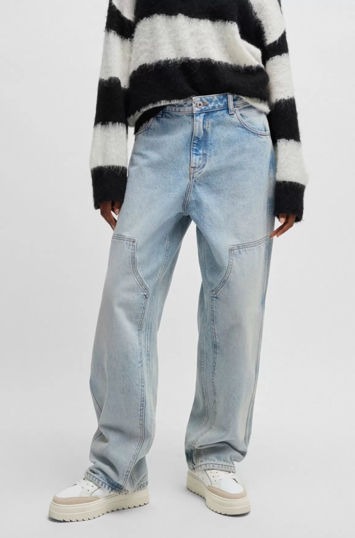 HUGO BOSS Jeans Med Baggy Fit I Blå Denim Uden Stræk