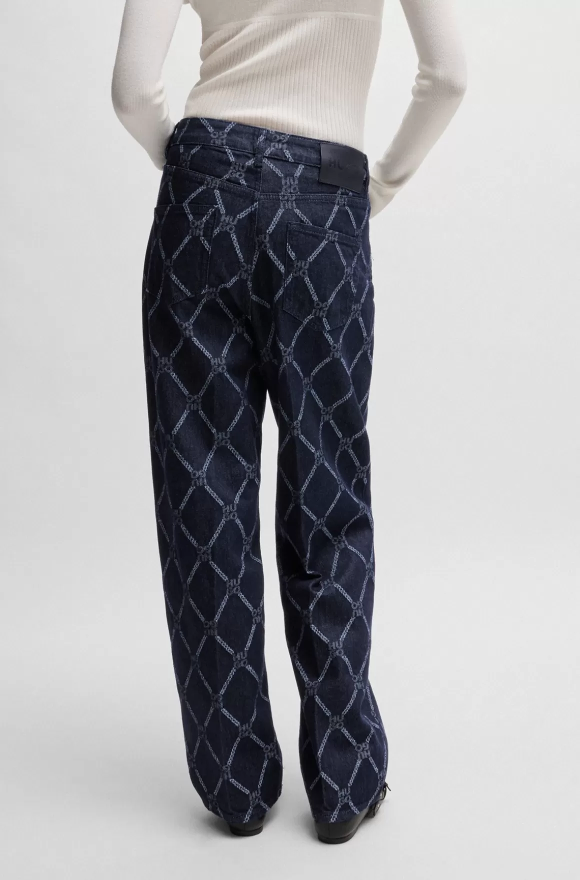 HUGO BOSS Jeans Med Brede Ben Og Stablet Logografik