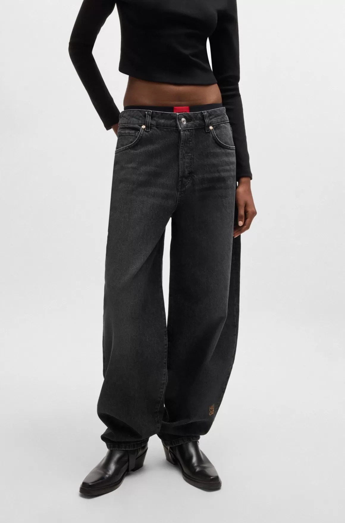 HUGO BOSS Jeans Med Relaxed Fit I Grå Denim Uden Stræk