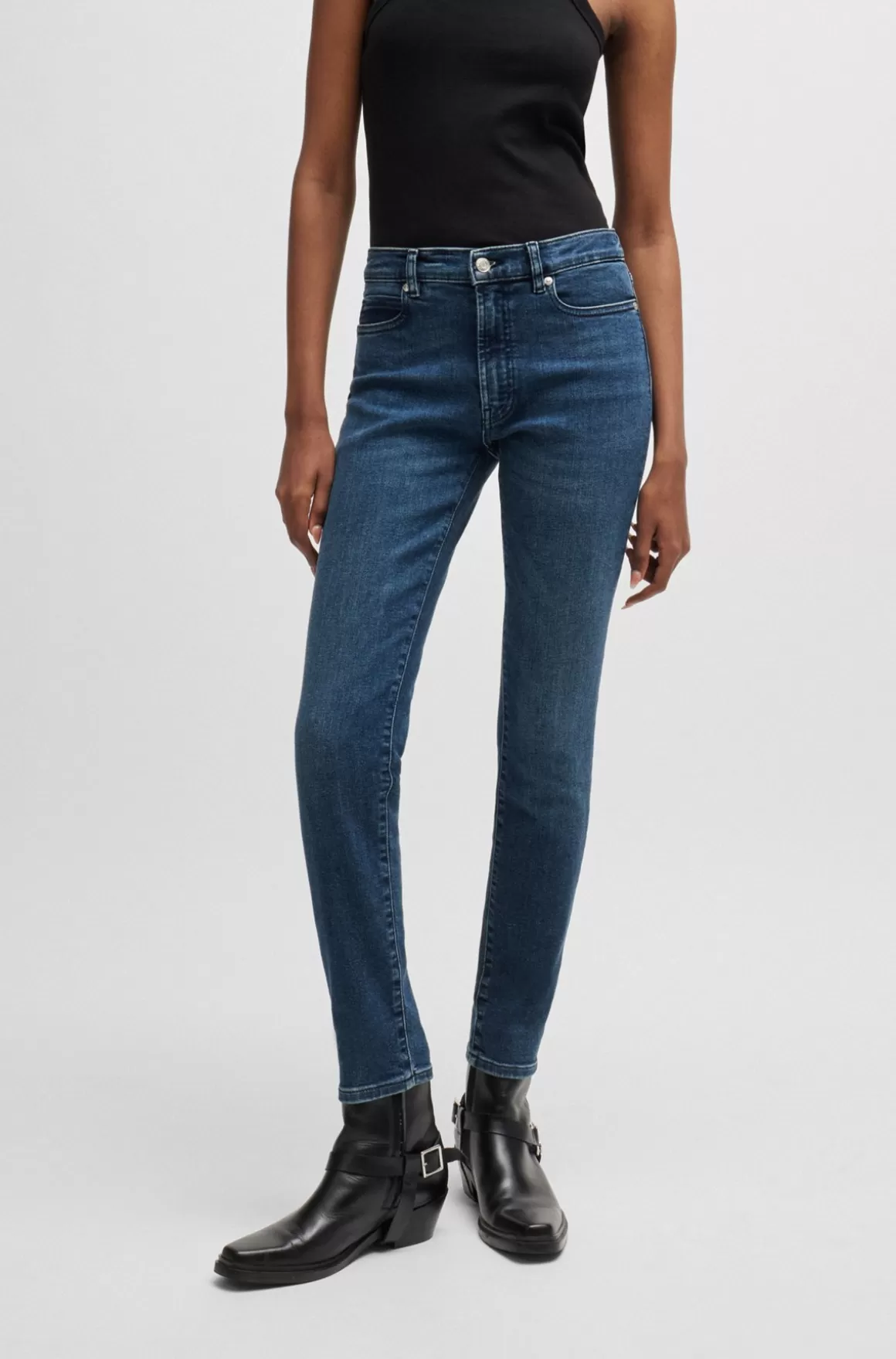 HUGO BOSS Jeans Med Skinny Fit I Blå Denim Med Stræk