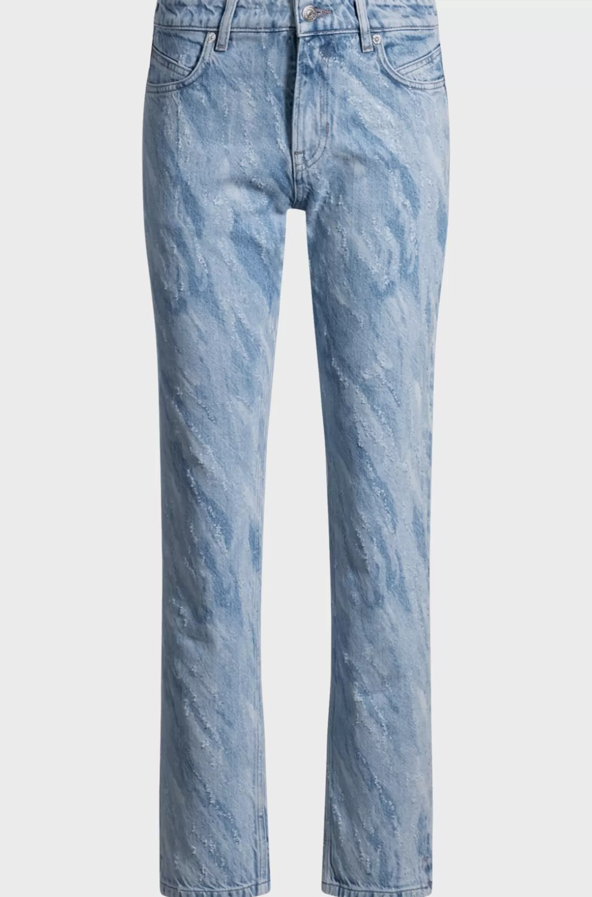 HUGO BOSS Jeans Med Slim Fit I Blå Denim Med Laserprint