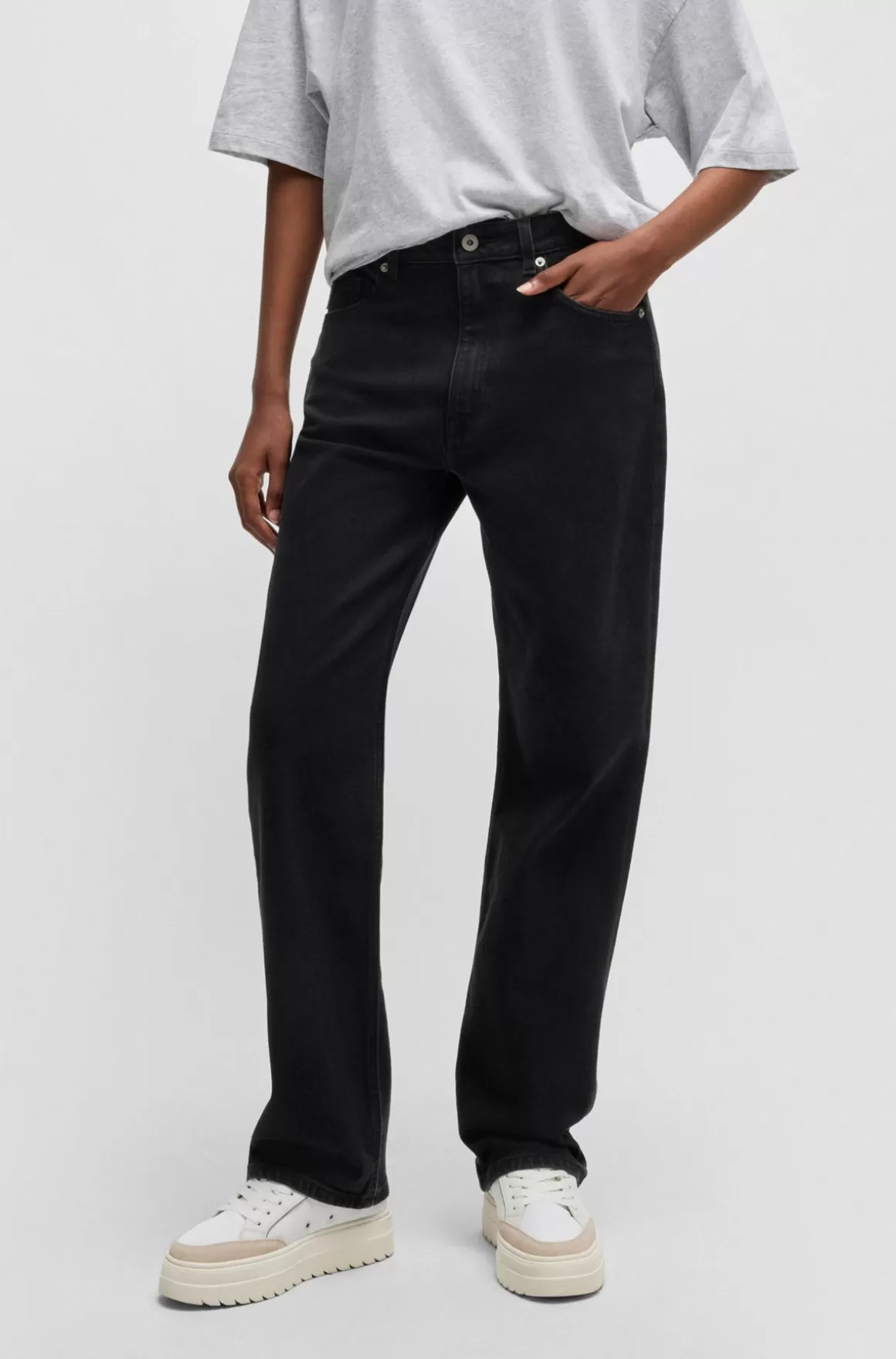 HUGO BOSS Jeans Med Straight Fit I Denim Med Stræk