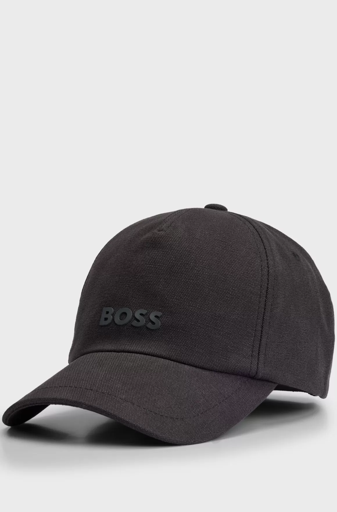 HUGO BOSS Kasket I Bomuldskanvas Med Gummiprintet Logo