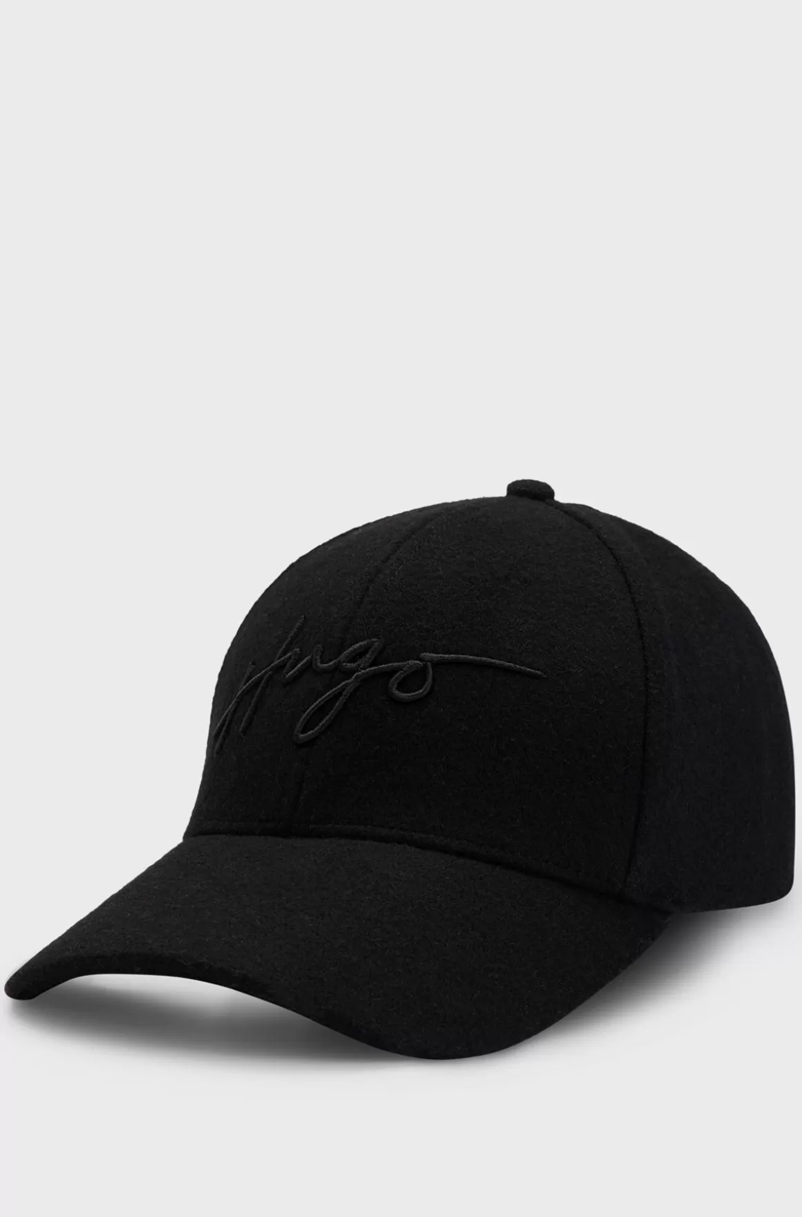 HUGO BOSS Kasket I Uldblanding Med Broderet Håndskrevet Logo