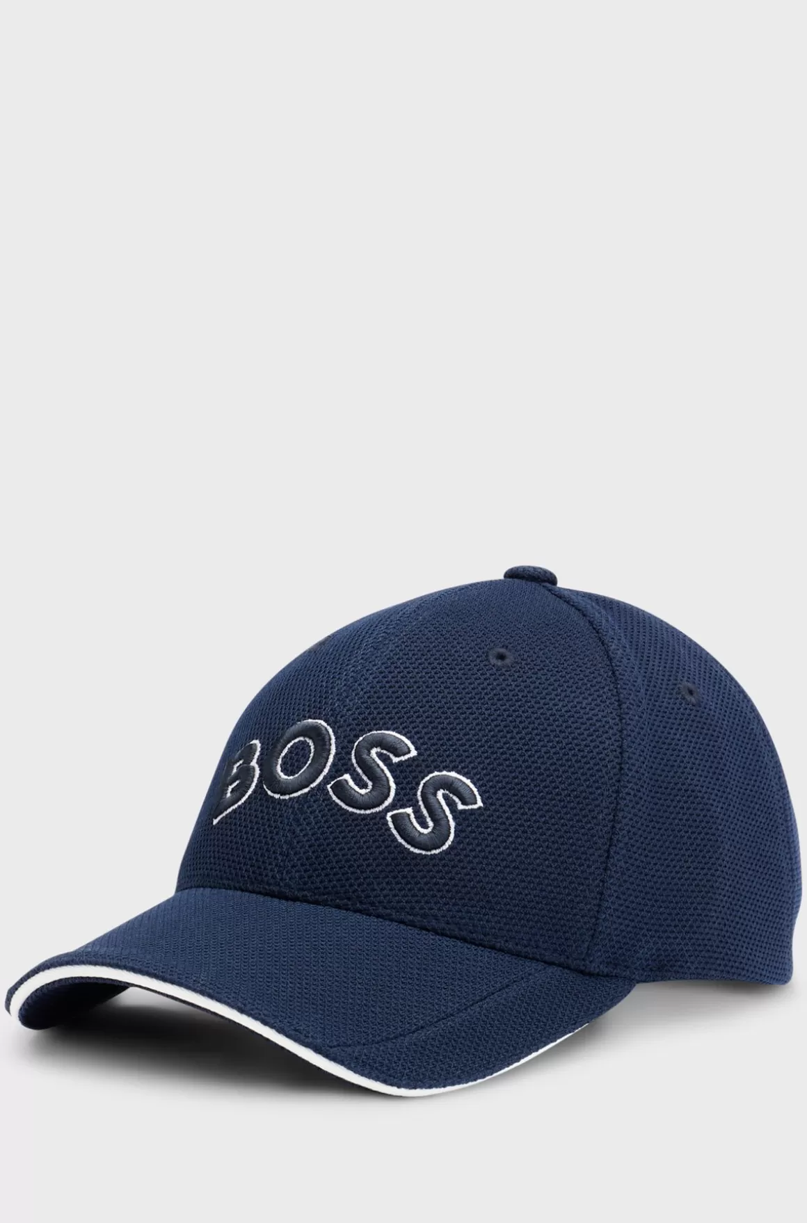HUGO BOSS Kasket Med Broderet Logo I Vævet Piqué